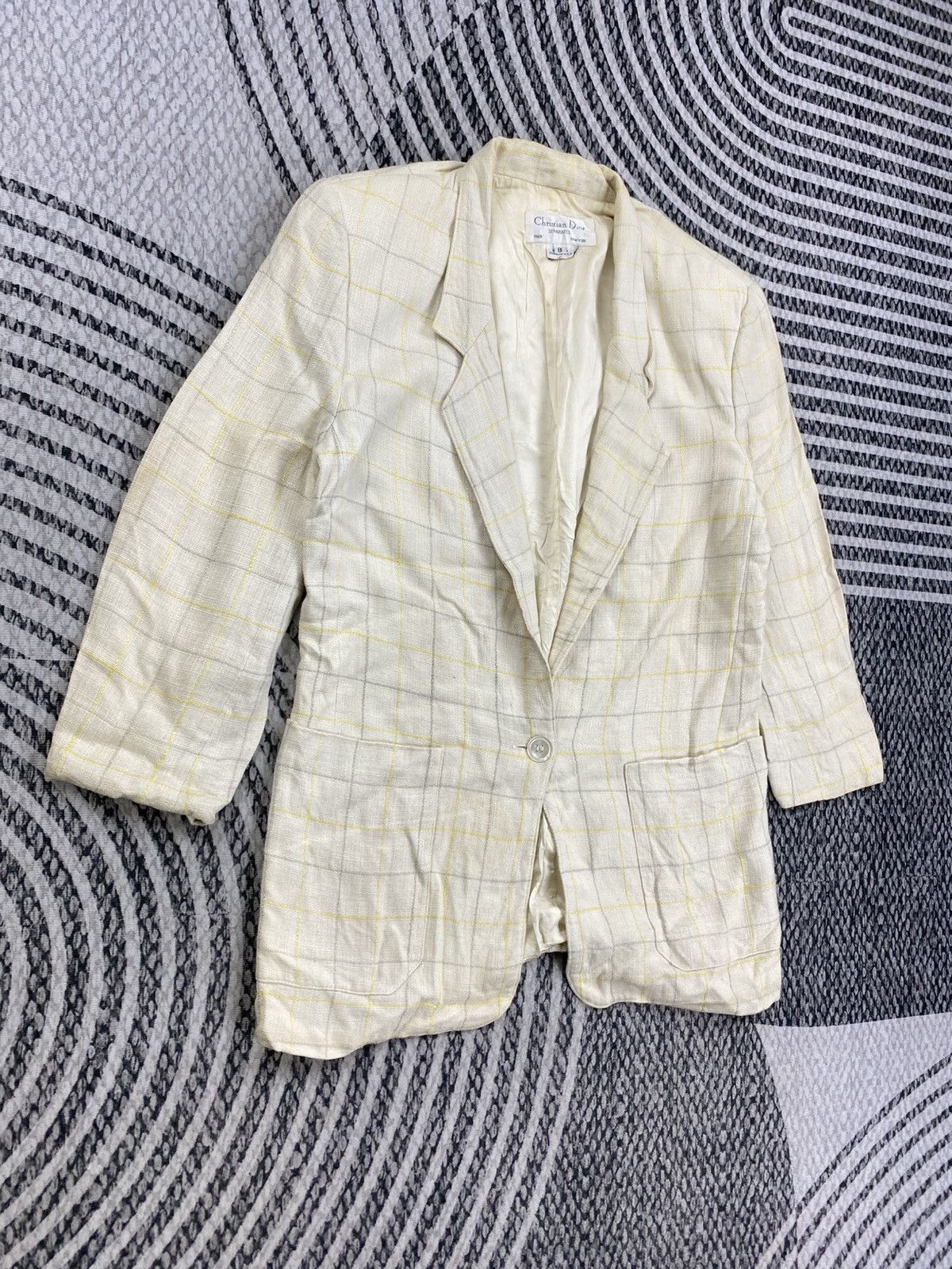 Christian Dior Monsieur Vintage Christian Dior Separates White Plaid Blazer Size US S / EU 44-46 / 1 - 3 Thumbnail