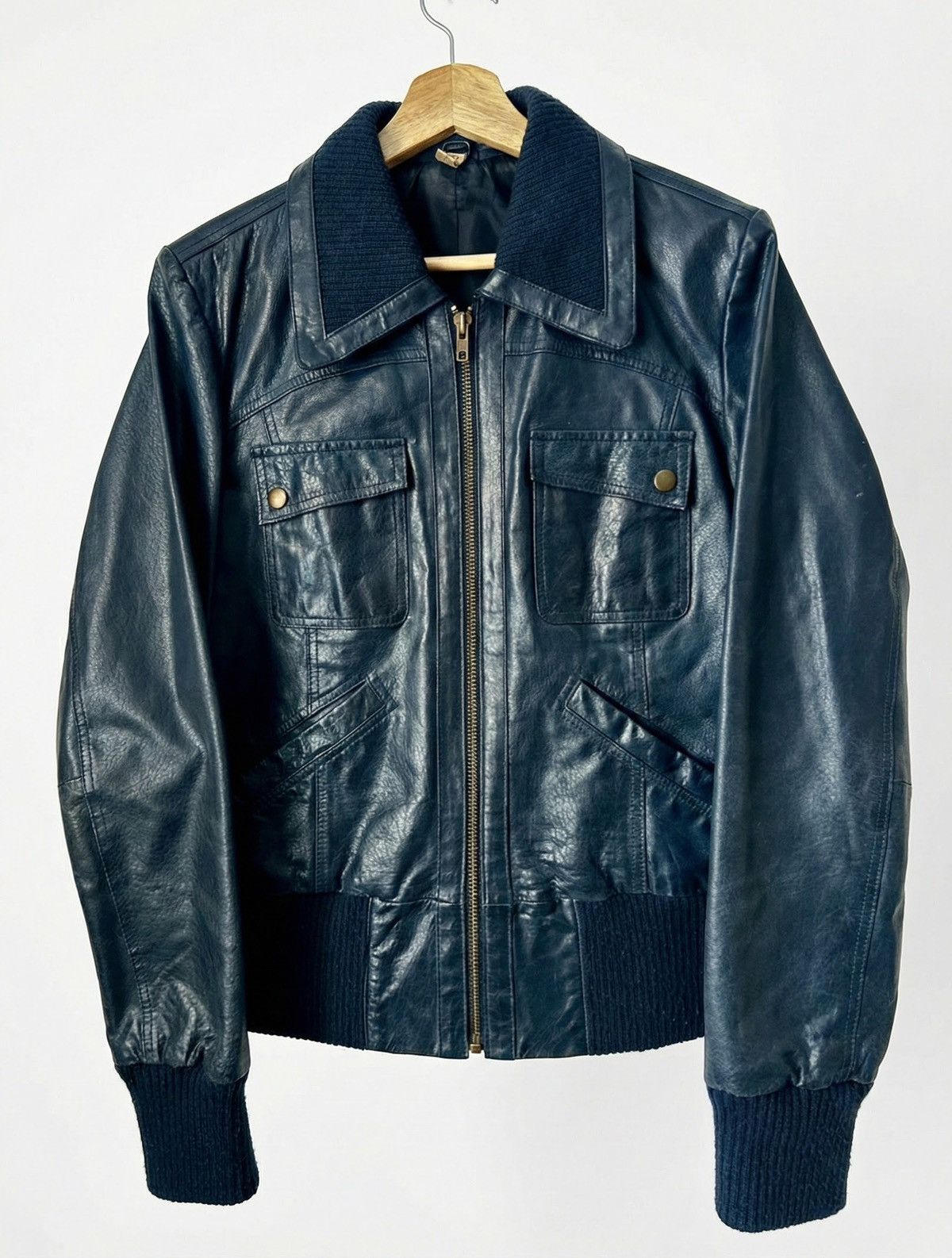 Vintage Vintage Danish Design | Leather Bomber | Scandi Grunge Size XL / US 12-14 / IT 48-50 - 1 Thumbnail