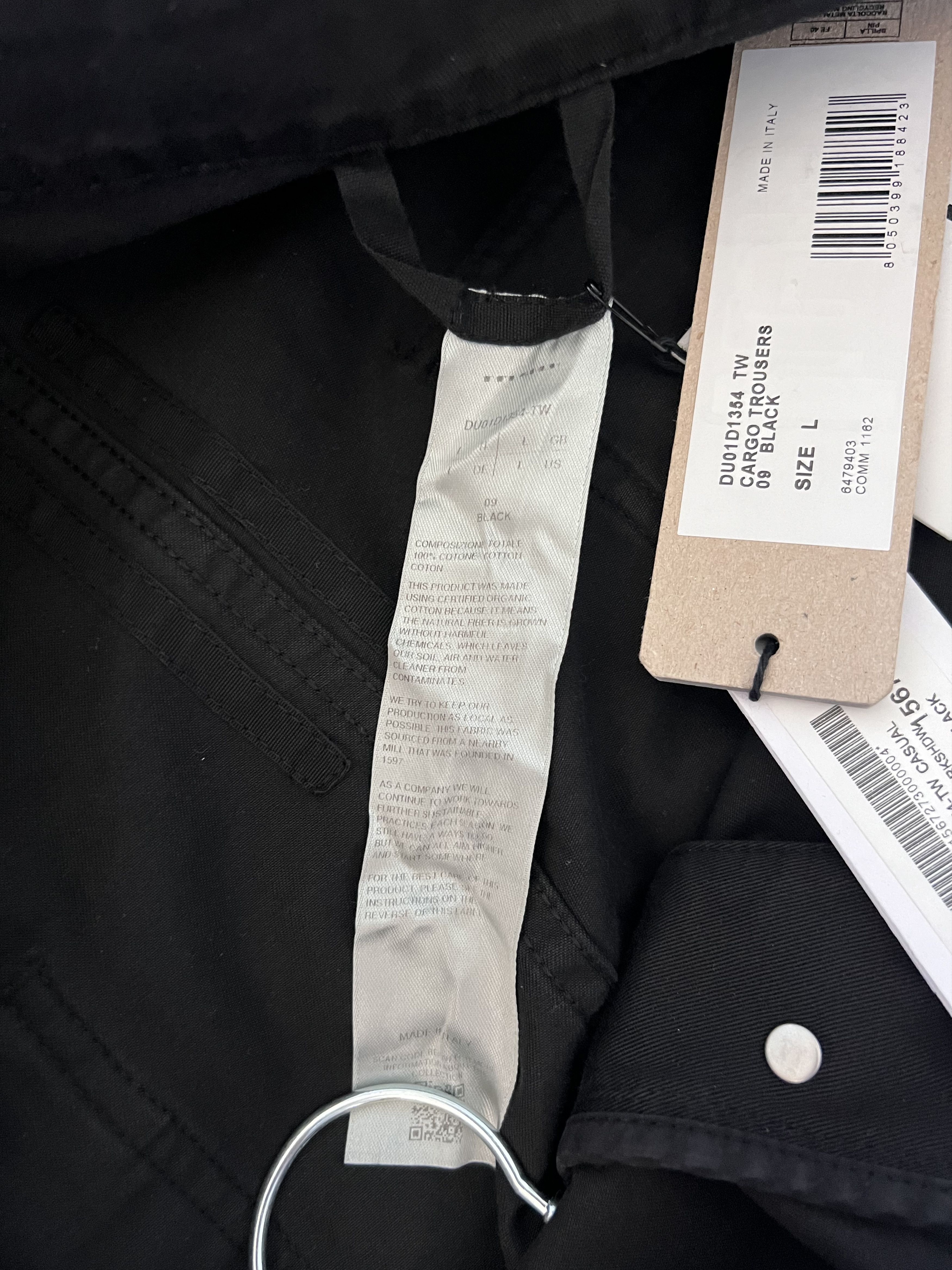 Rick Owens Drkshdw Rick Owens DRKSHDW Straight Leg Cargo Pants in Black Size US 34 / EU 50 - 8 Thumbnail