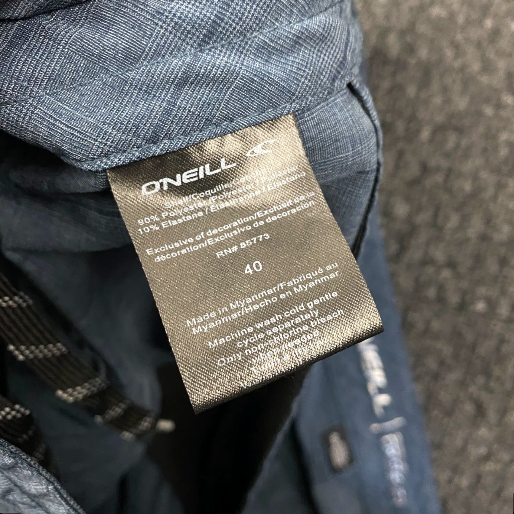 O'Neill O'Neill Mens Bermuda Shorts Striped Blue 40 Drawstring Casual Quick Dry Stretch Pockets Logo Regular Fit Size US 40 / EU 56 - 5 Thumbnail