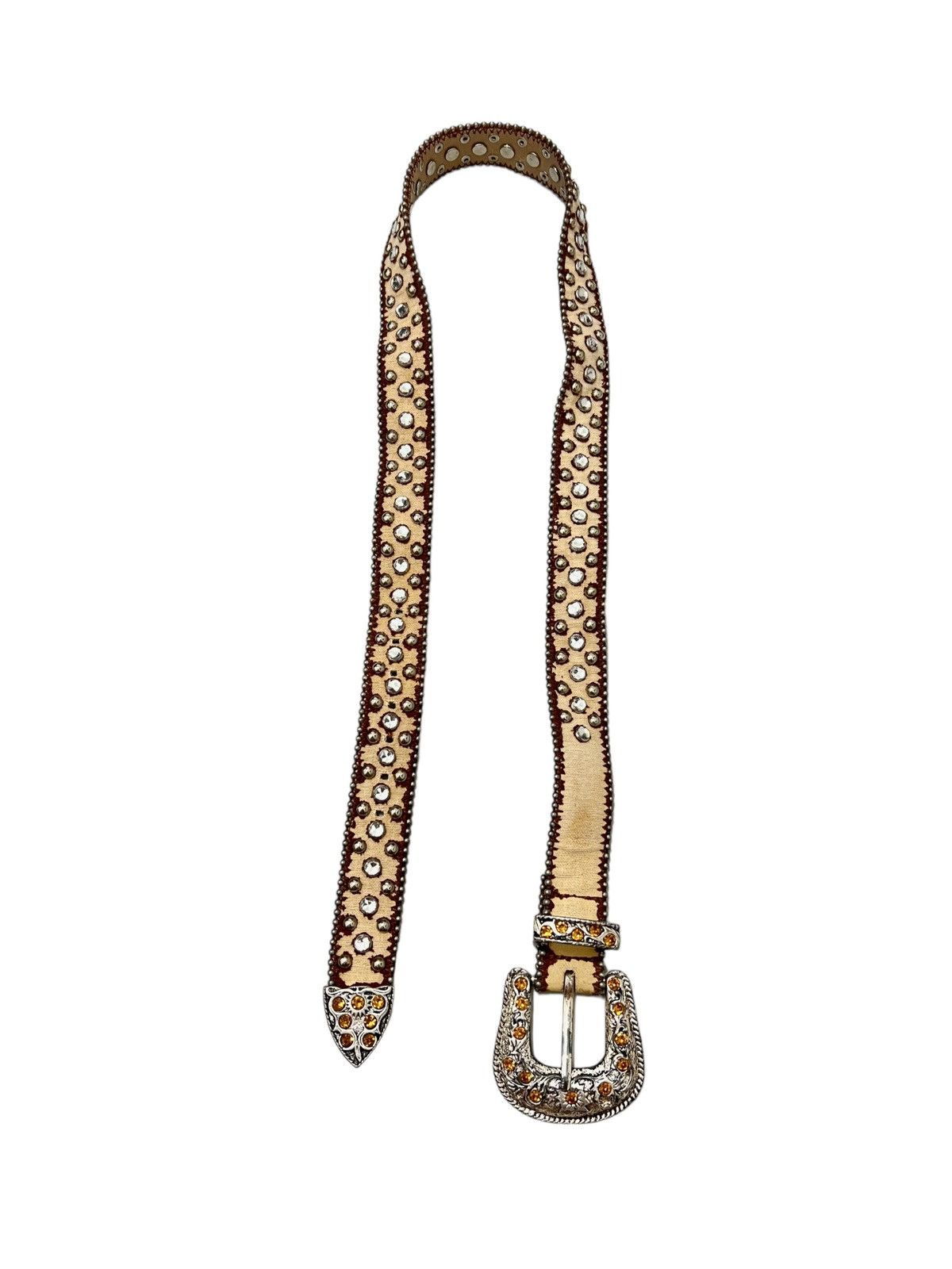 If Six Was Nine × Le Grande Bleu (L.G.B.) Y2k studed crystal distressed belt Size ONE SIZE - 1 Thumbnail