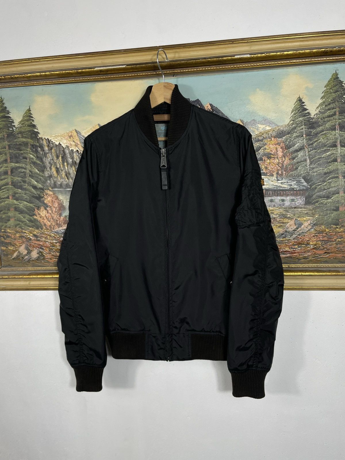 Alpha Industries × Vintage Alpha Industries Vintage Y2k Zip Black Jacket Bomber Army US Size M / US 6-8 / IT 42-44 - 3 Thumbnail