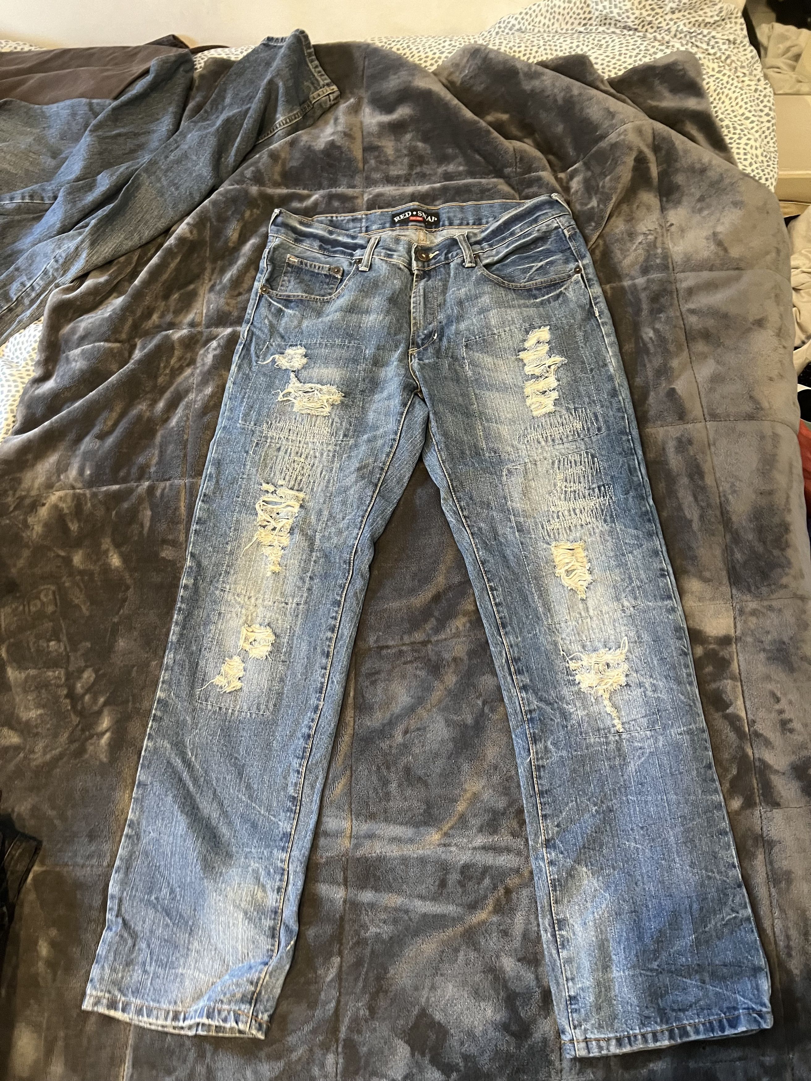Other red snap distressed denim Size US 34 / EU 50 - 1 Thumbnail