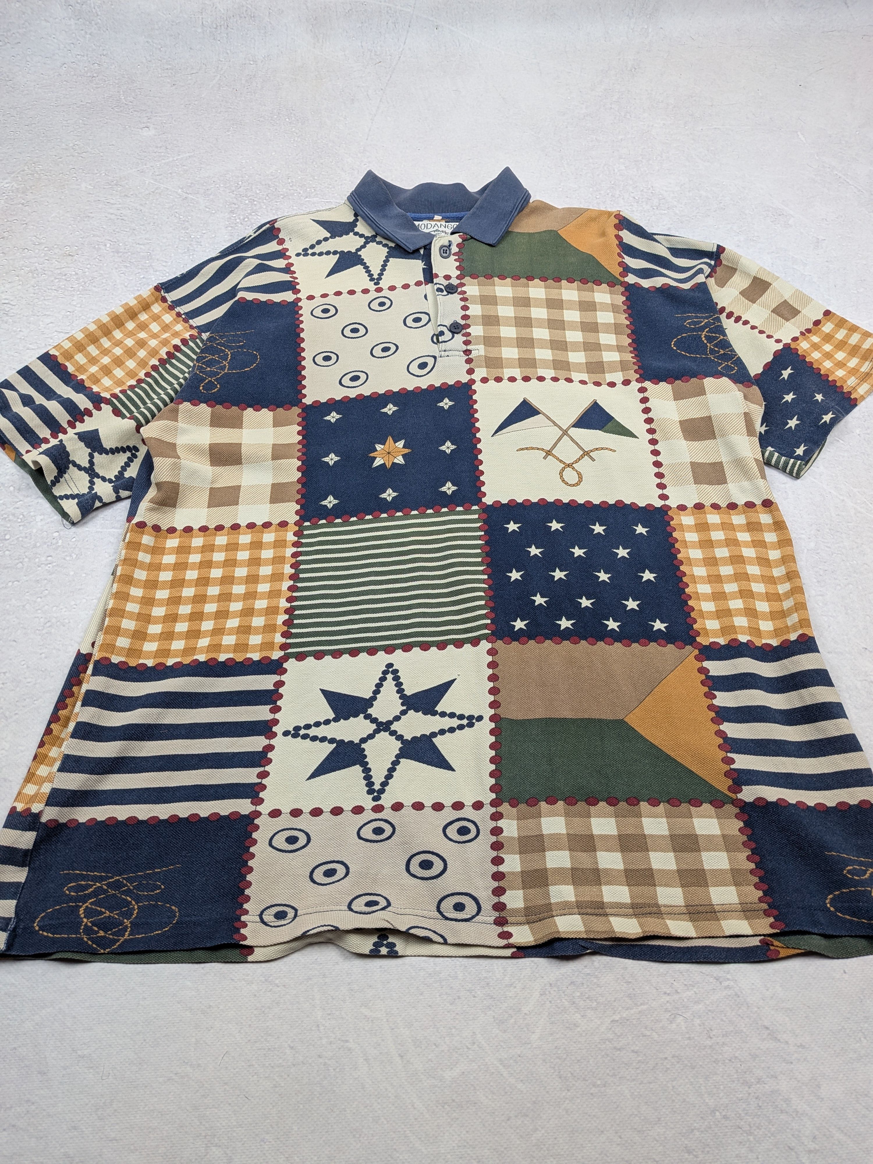 Other Modango Homme Vintage 90s All Over Print Polo Shirt Size L Size US L / EU 52-54 / 3 - 3 Thumbnail