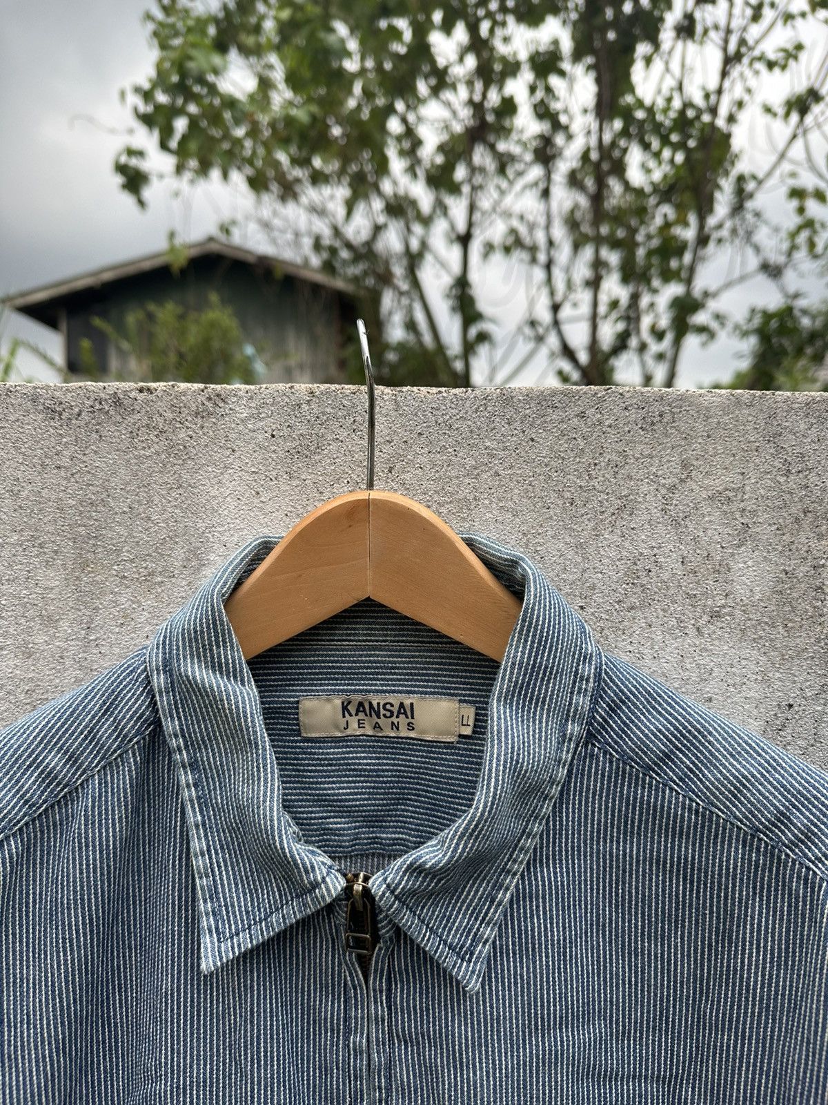 Kansai Yamamoto Kansai hikori denim zipper shirts Size US L / EU 52-54 / 3 - 2 Thumbnail