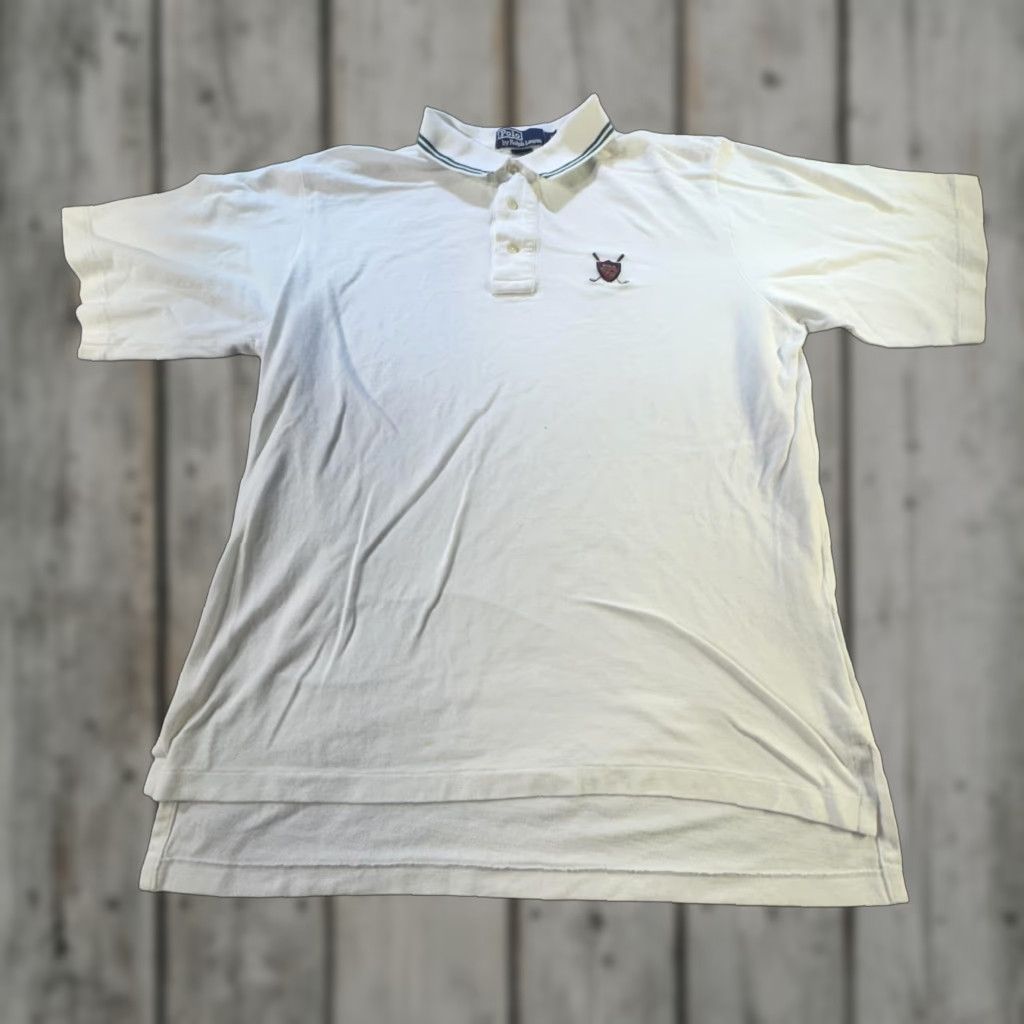 Polo Ralph Lauren VINTAGE Polo Ralph Lauren Polo Shirt Mens XL White Golf Crest Embroidered Classic 90s Size US XL / EU 56 / 4 - 1 Thumbnail