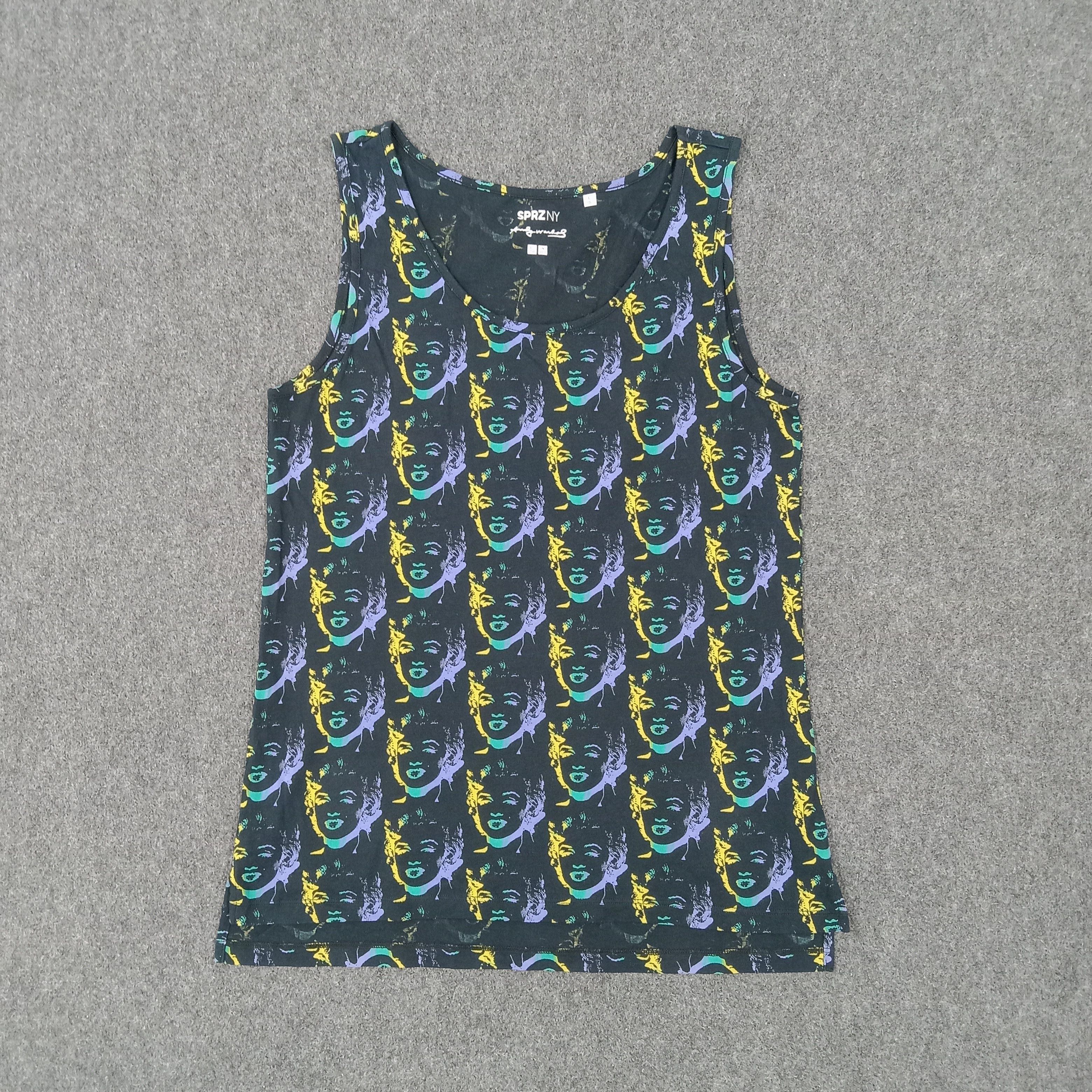 Andy Warhol × Japanese Brand × Vintage Andy Warhol Fullprint Marilyn Monroe Sleeveless Tshirt Size US S / EU 44-46 / 1 - 1 Thumbnail