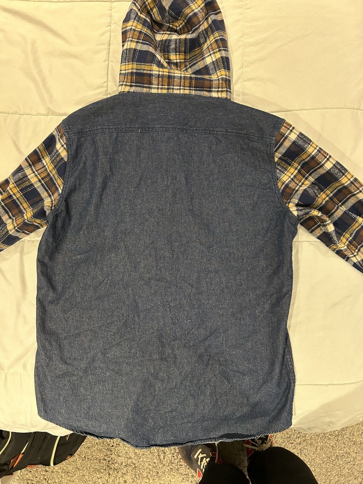 Supreme Supreme plaid denim hooded shirt Size US XL / EU 56 / 4 - 7 Thumbnail