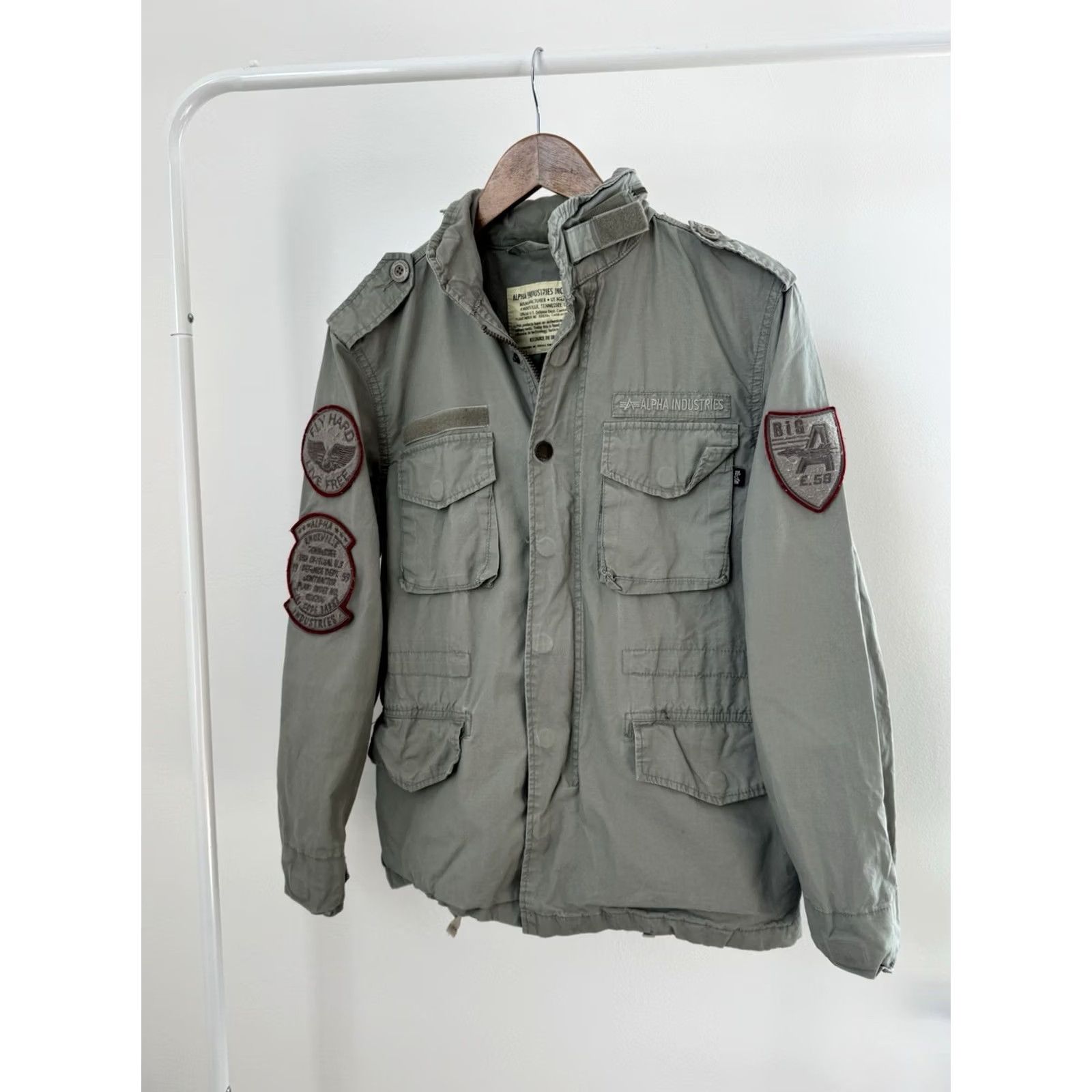 Alpha Industries VINTAGE Alpha Industries Jacket Military 90s Y2K Multi Pocket Cargo Gray S Men Size US S / EU 44-46 / 1 - 2 Thumbnail