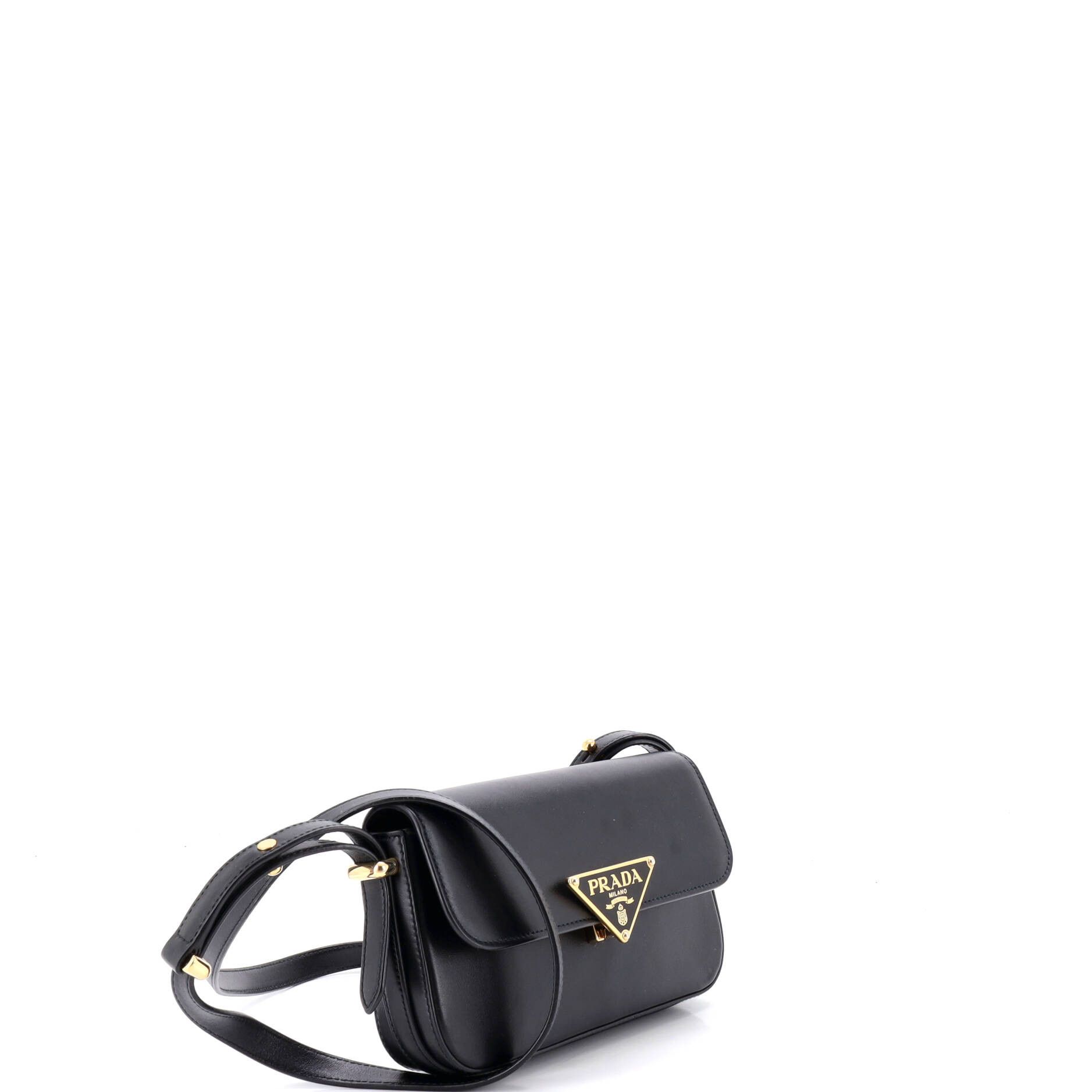 Prada Embleme Triangle Logo Flap Bag Soft Calfskin East West Size ONE SIZE - 1 Thumbnail