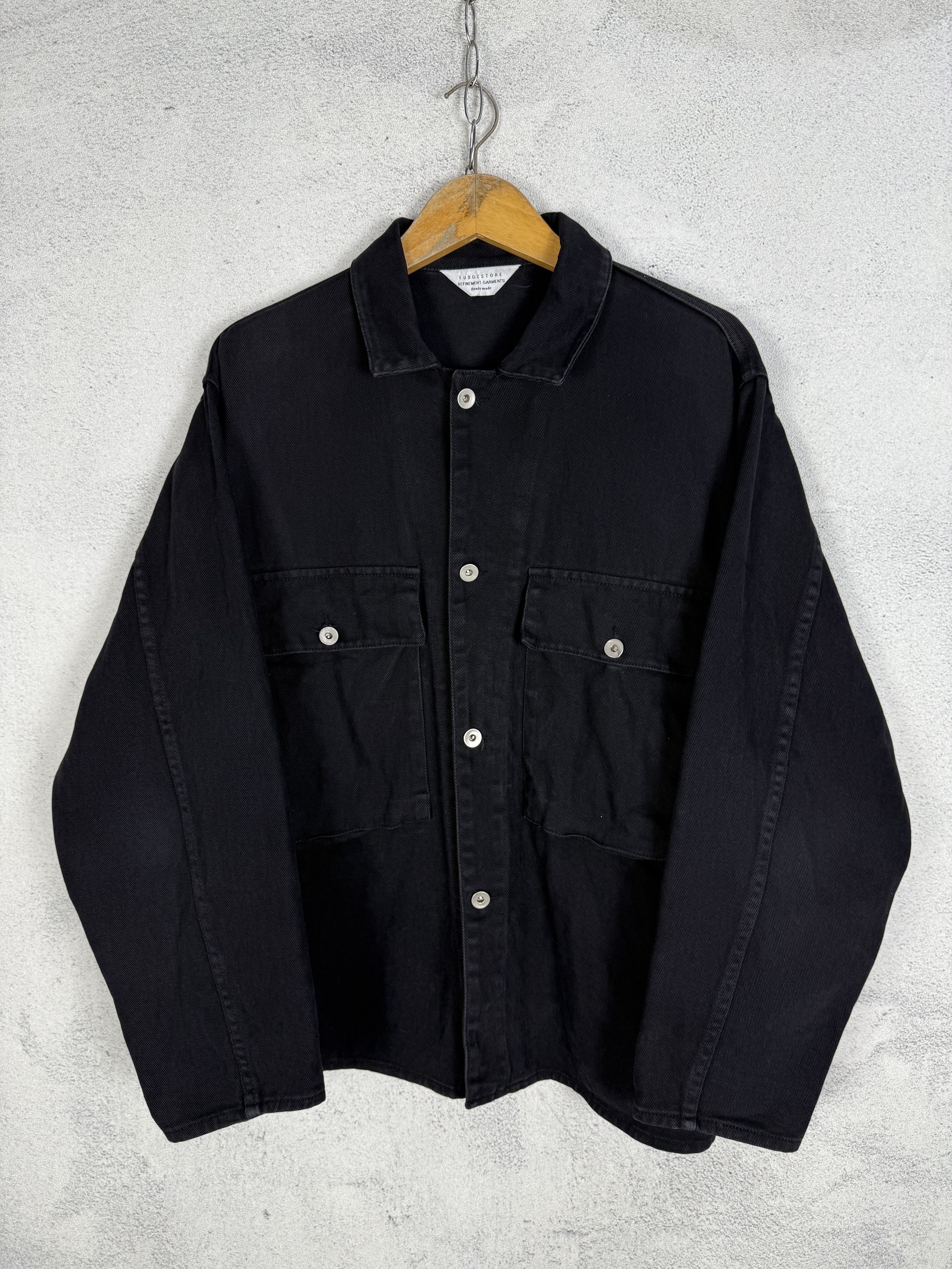Japanese Brand Lafudge Big Pocket Black Outer Shirt Size US L / EU 52-54 / 3 - 1 Thumbnail