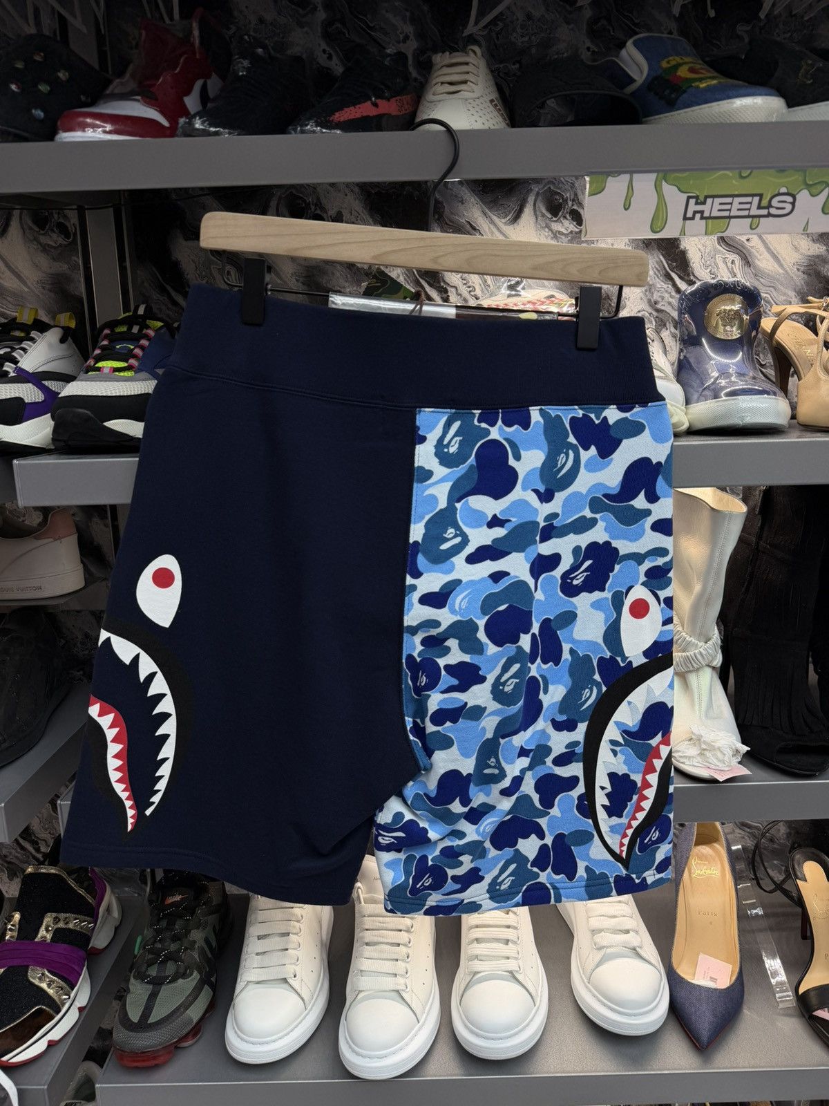 Bape Bape ABC Blue Camo Side Shark Shorts Size US 36 / EU 52 - 2 Thumbnail
