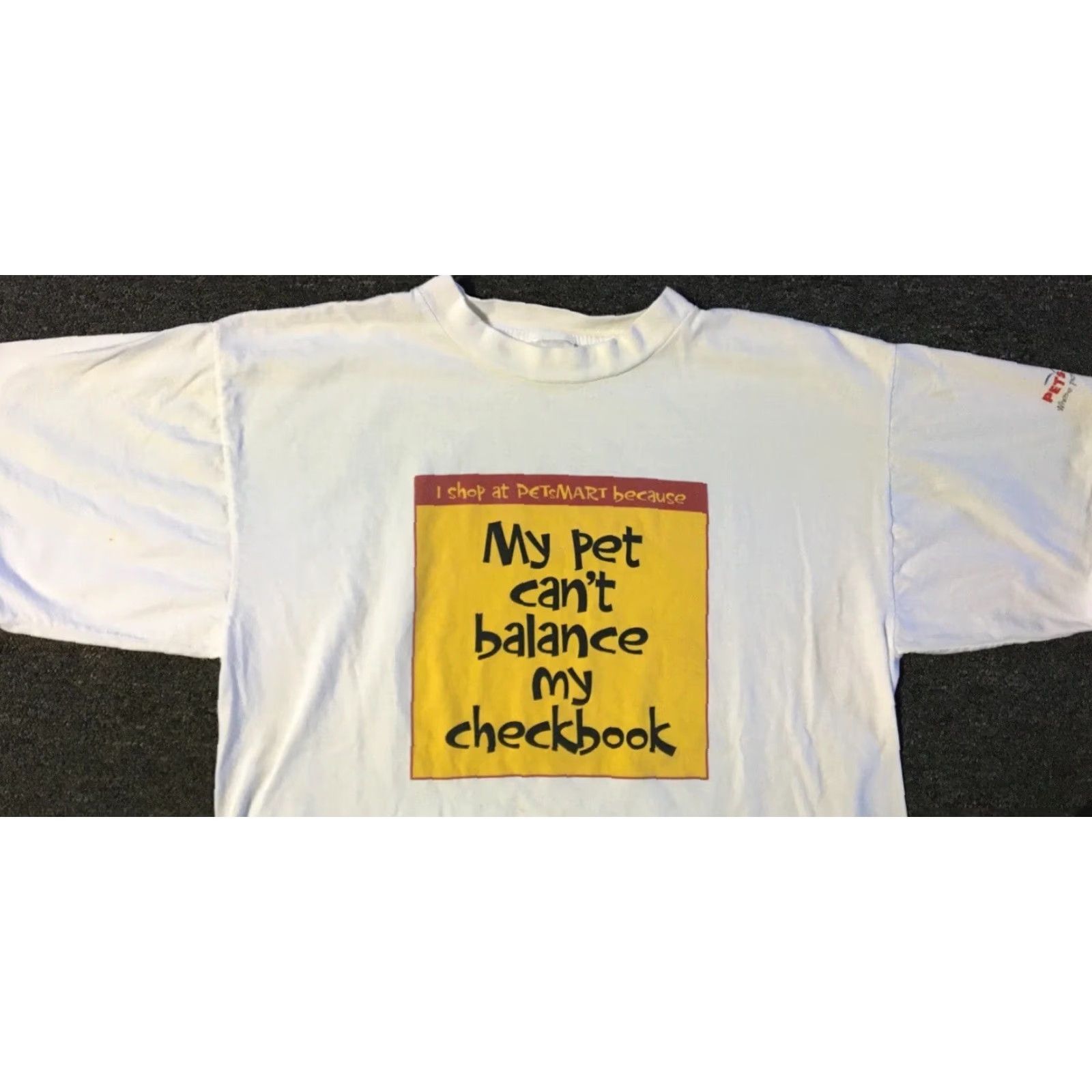 Vintage VINTAGE My Pet Can’t Balance My Checkbook Faded Shirt M White Dog Grunge Hip Hop Funny T-Shirt Mens Size US M / EU 48-50 / 2 - 7 Thumbnail