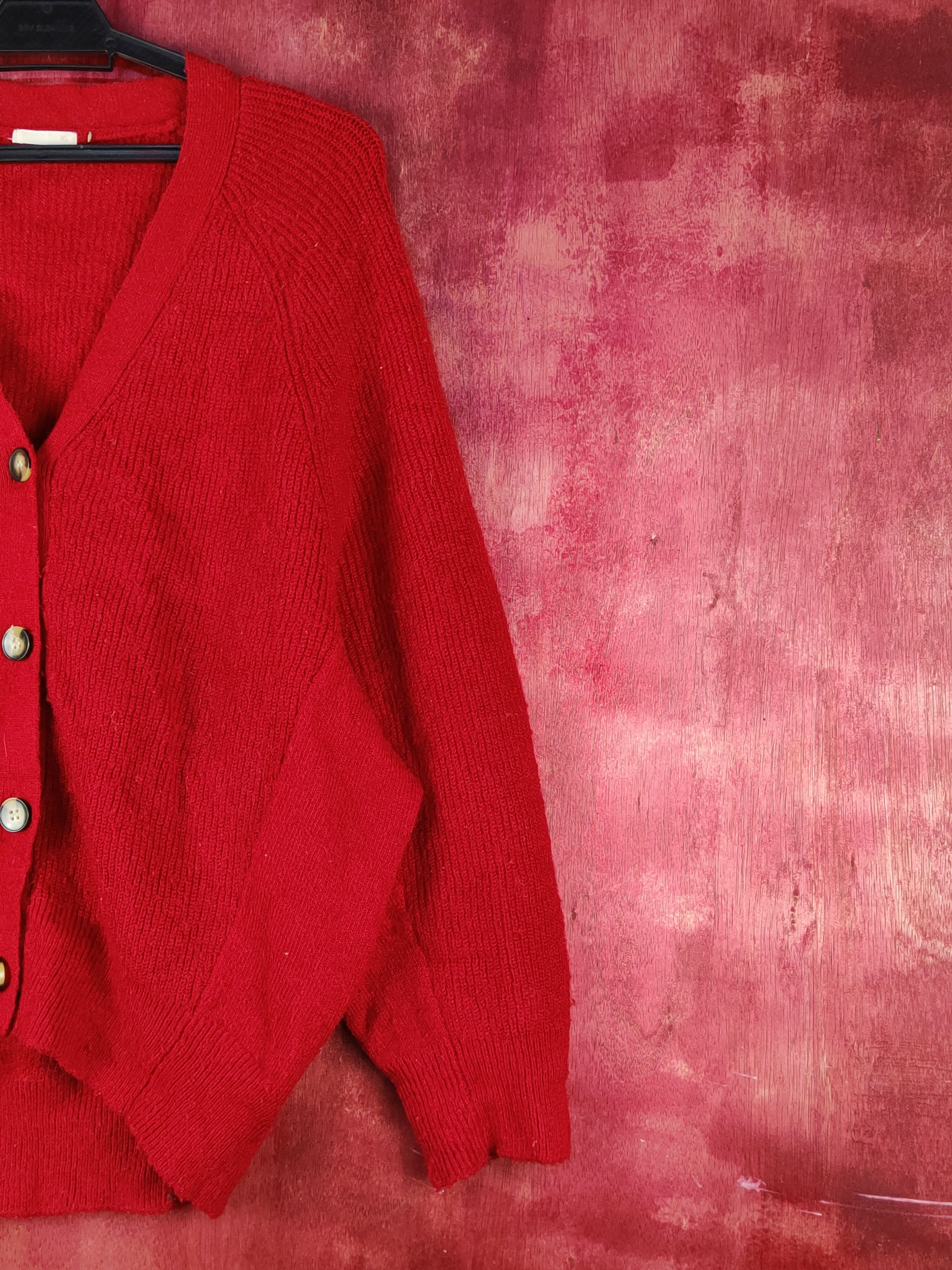 GU GU Red Knitwear cardigan japan Sweaters #S1578 Size L / US 10 / IT 46 - 5 Thumbnail