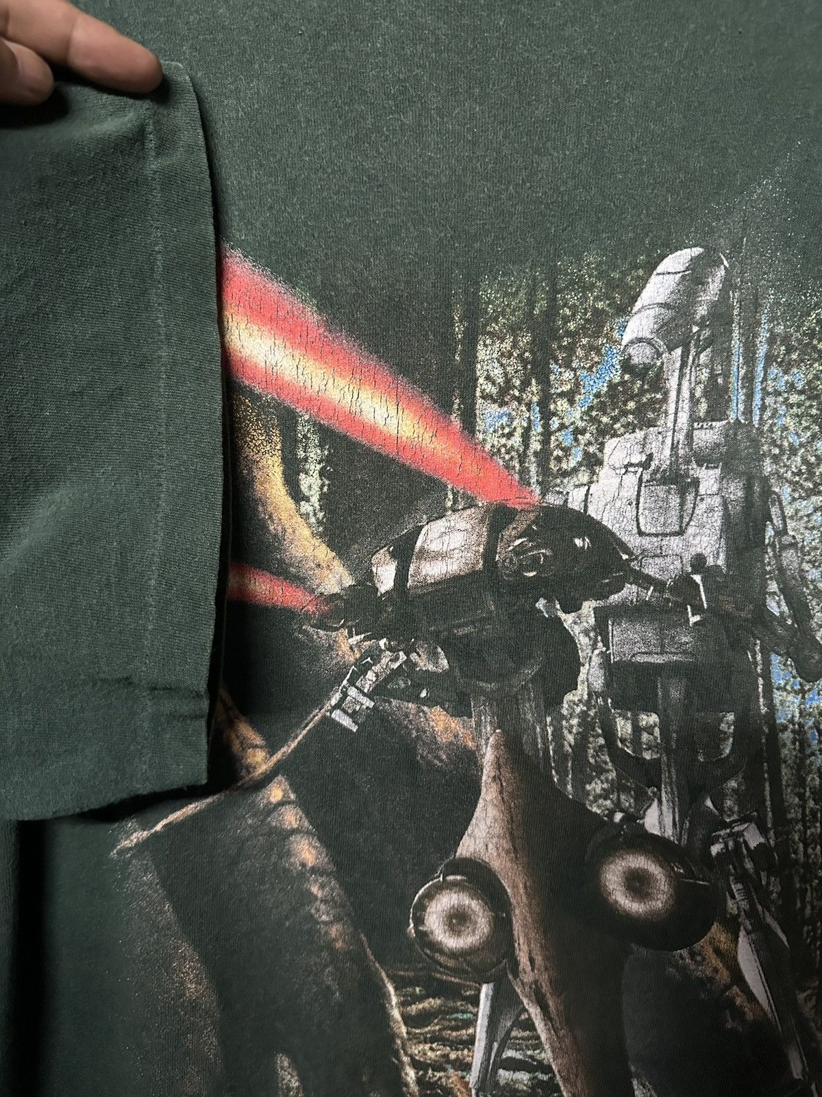 Star Wars Vintage 90s Star Wars Episode 1 Mirror Printed Faded Tee Size US XL / EU 56 / 4 - 12 Thumbnail