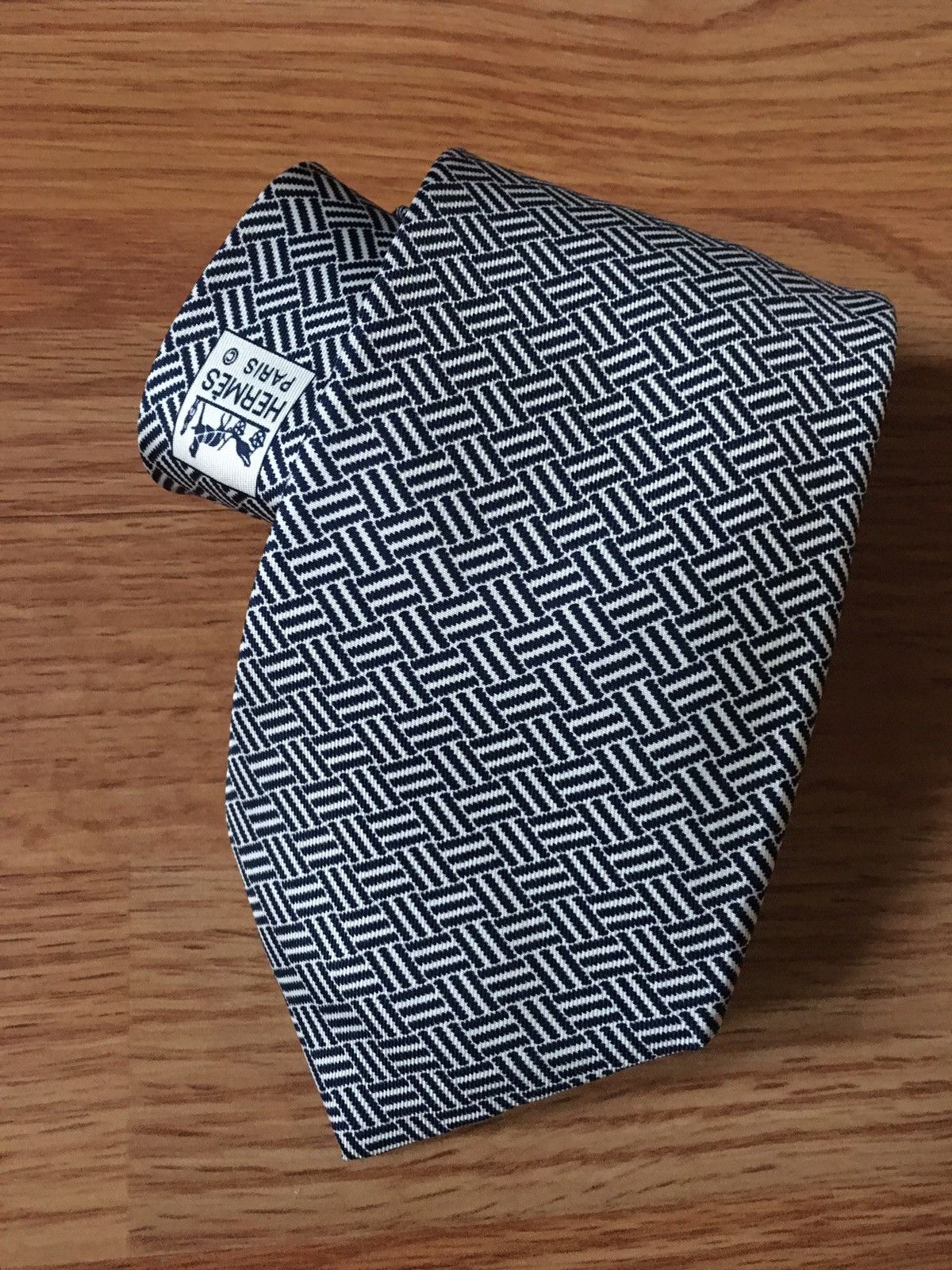 Hermes HERMES Paris Geometrical Pattern 5238 SA Silk Mens Tie Size ONE SIZE - 1 Thumbnail