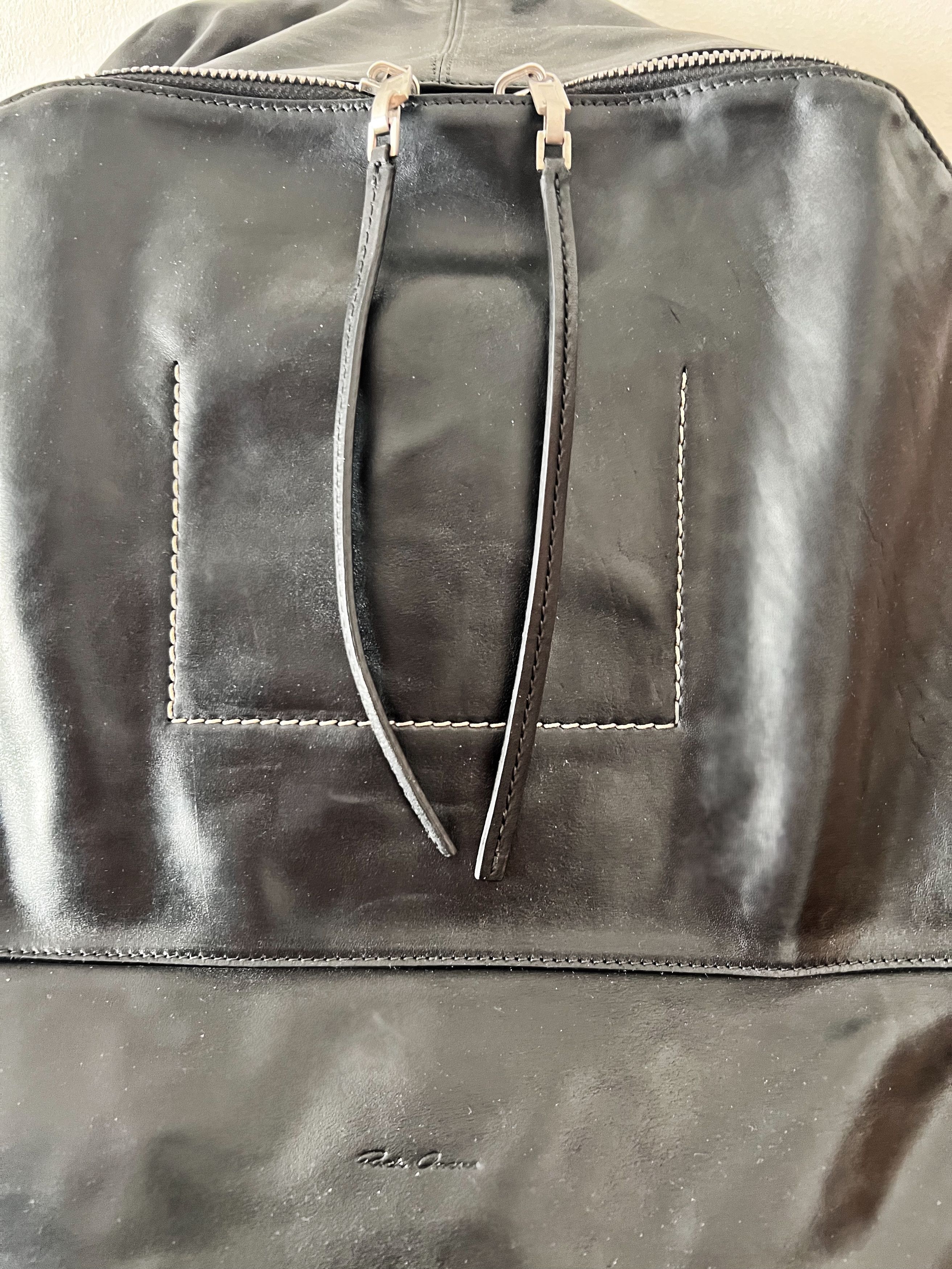 Rick Owens Very Rare Very Big Leather Backpack Size ONE SIZE - 9 Thumbnail