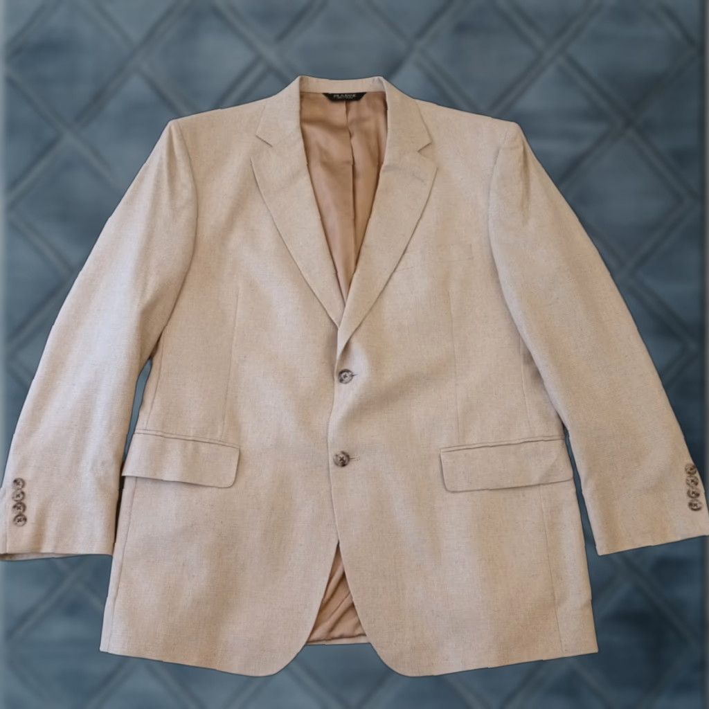 Jos. A. Bank Jos A Bank Blazer Mens 44 Beige Silk Two Button Single Vent Plaid Notch Lapel 2 Piece Jacket Coat Regular Raglan? Size 44R - 1 Thumbnail