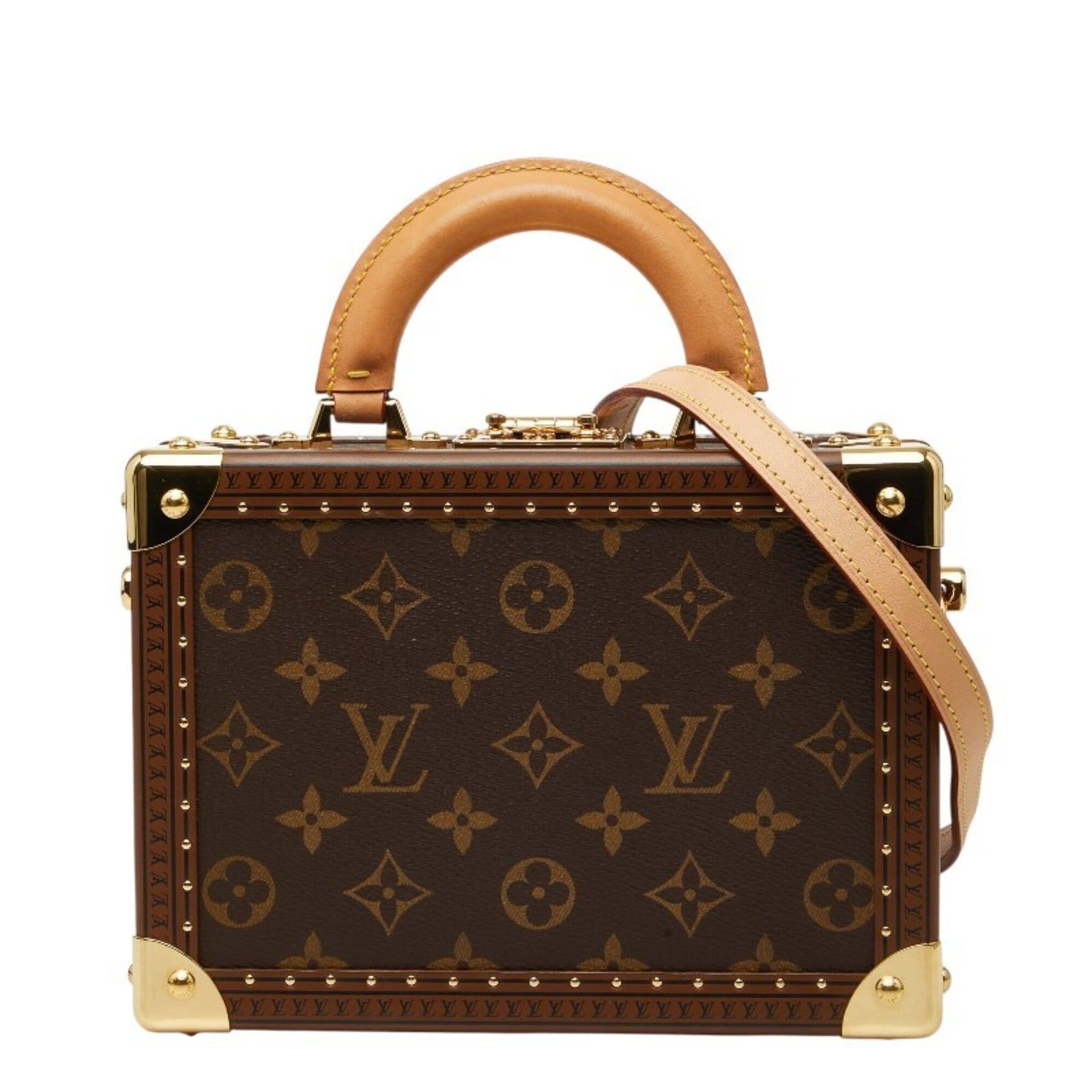 Louis Vuitton Louis Vuitton Monogram Petite Valise Mini Trunk Handbag Shoulder Bag 2WAY M20468 Brown Leather Women's LOUIS VUITTON Size ONE SIZE - 1 Thumbnail
