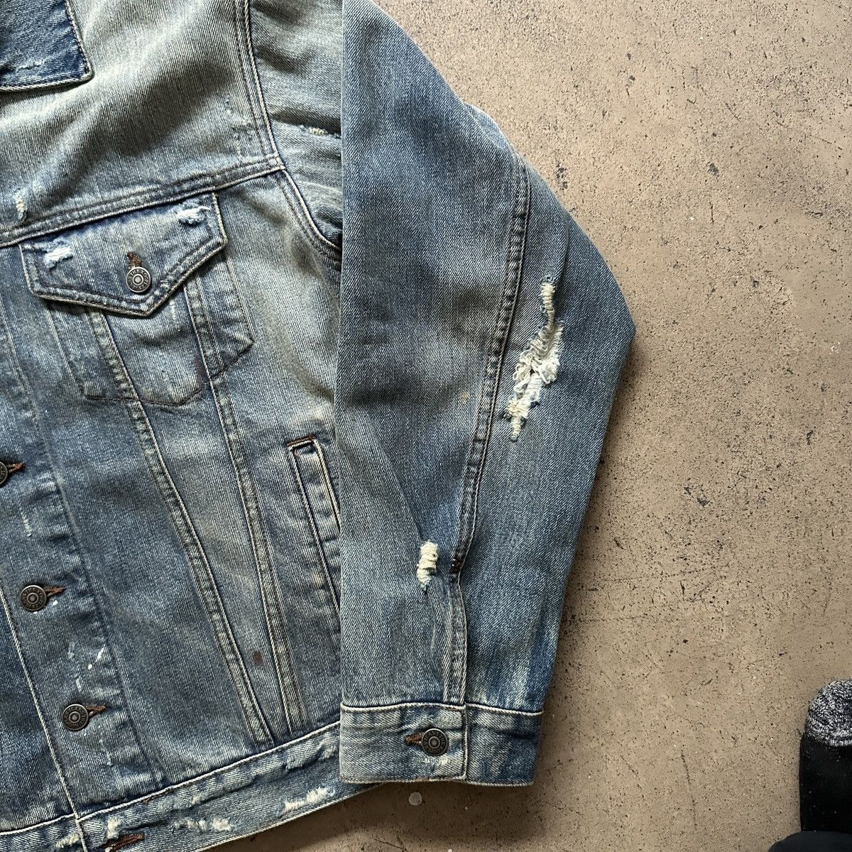 The Kooples The Kooples Distressed Denim Jacket Size US M / EU 48-50 / 2 - 14 Thumbnail