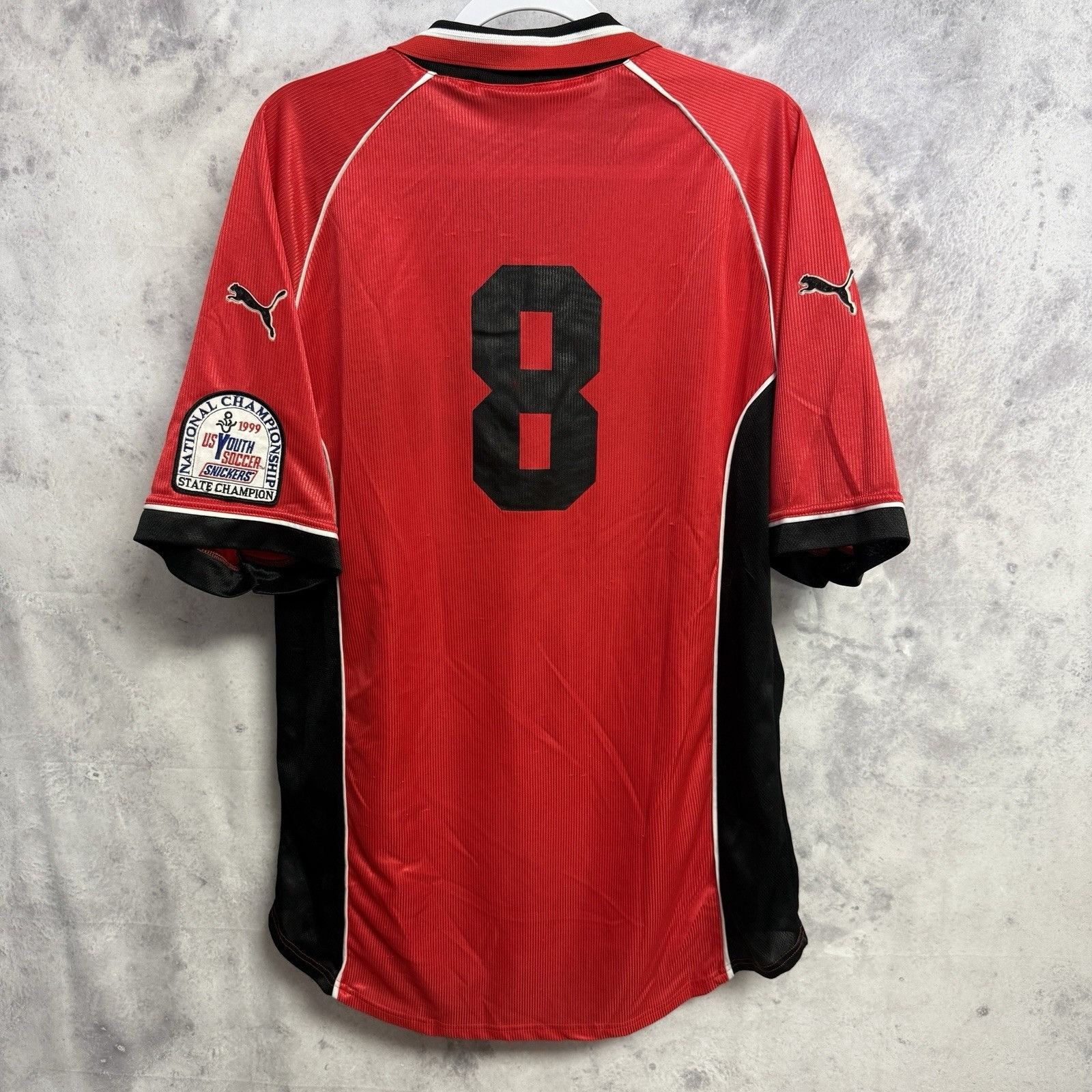Puma Vintage 90s PUMA Soccer Jersey Mens XL Red Size US XL / EU 56 / 4 - 2 Thumbnail