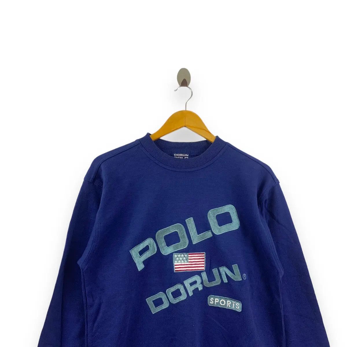 Vintage Vintage DORUN POLO USA Flag Logo Embossed Sweatshirt Size M / US 6-8 / IT 42-44 - 6 Thumbnail