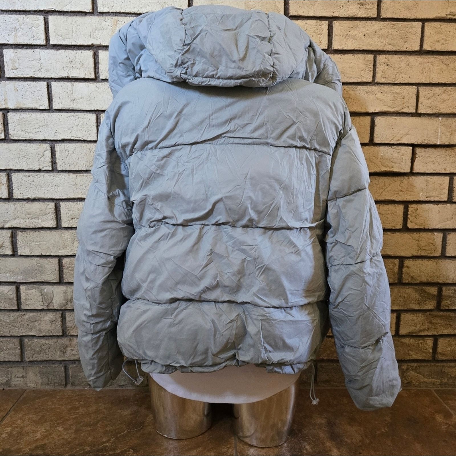 Shein Light Grey | SHEIN | Cinched Puffer Zip Up Size M / US 6-8 / IT 42-44 - 2 Thumbnail