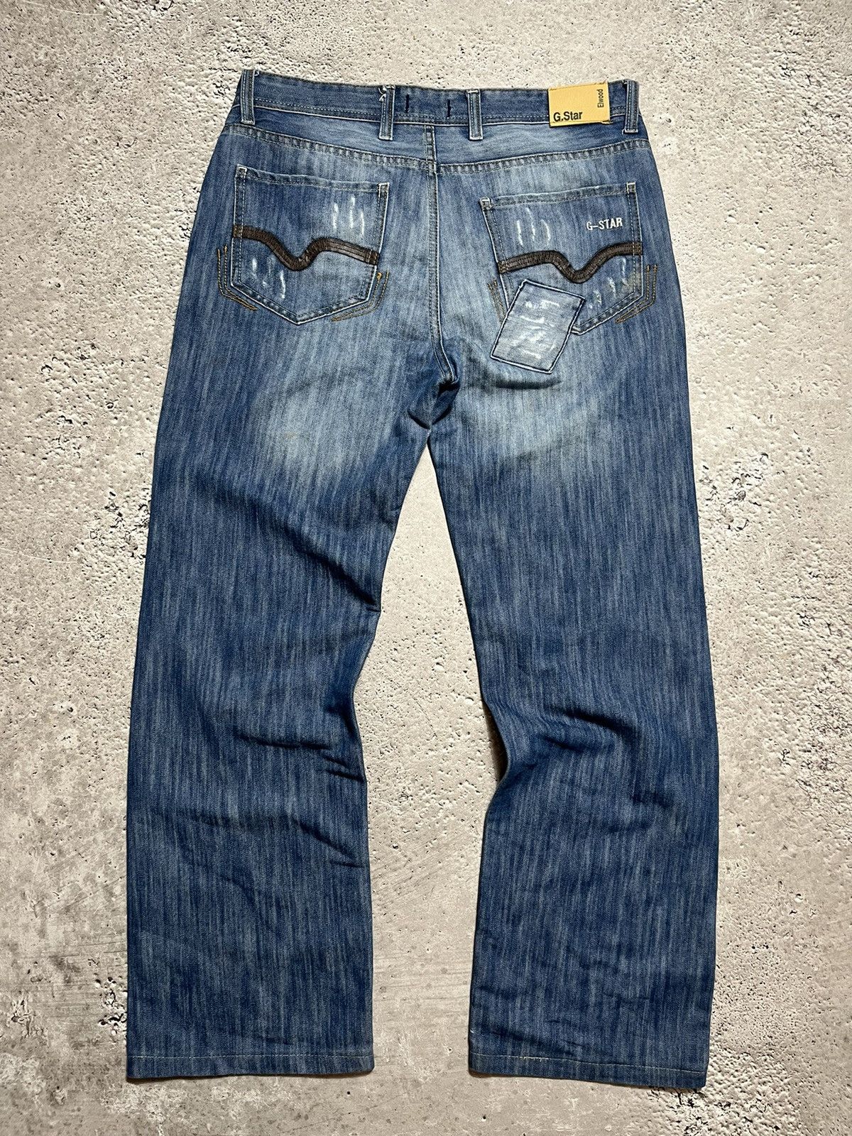 G-Star × Japanese Brand × Vintage Vintage G-Star Raw Denim Patch Baggy Jeans Pants Y2K Size US 36 / EU 52 - 1 Thumbnail