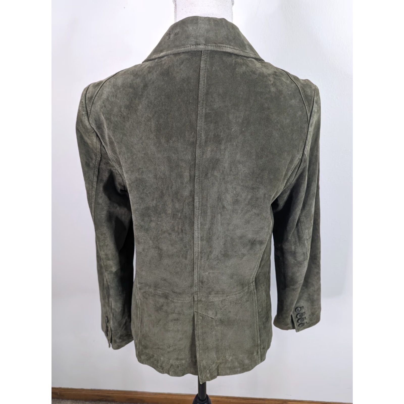 Eddie Bauer EDDIE BAUER Suede Leather Lined Jacket Blazer Coat Women's Medium Green Jacket Size M / US 6-8 / IT 42-44 - 3 Thumbnail