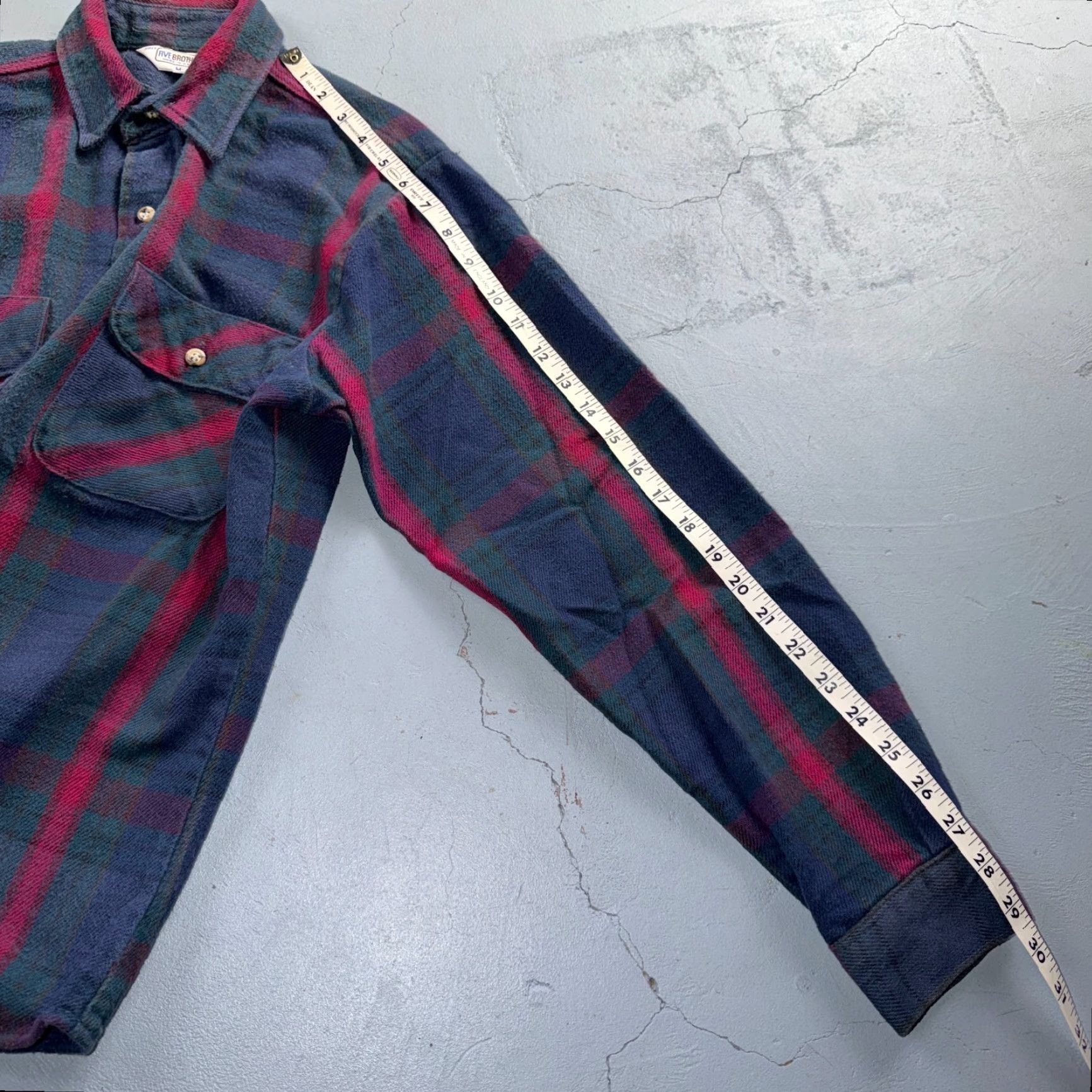 Vintage VINTAGE Five Brother Shirt Mens M Shadow Plaid Flannel USA Red Green 1980s 80s Button-Up Size US M / EU 48-50 / 2 - 4 Thumbnail