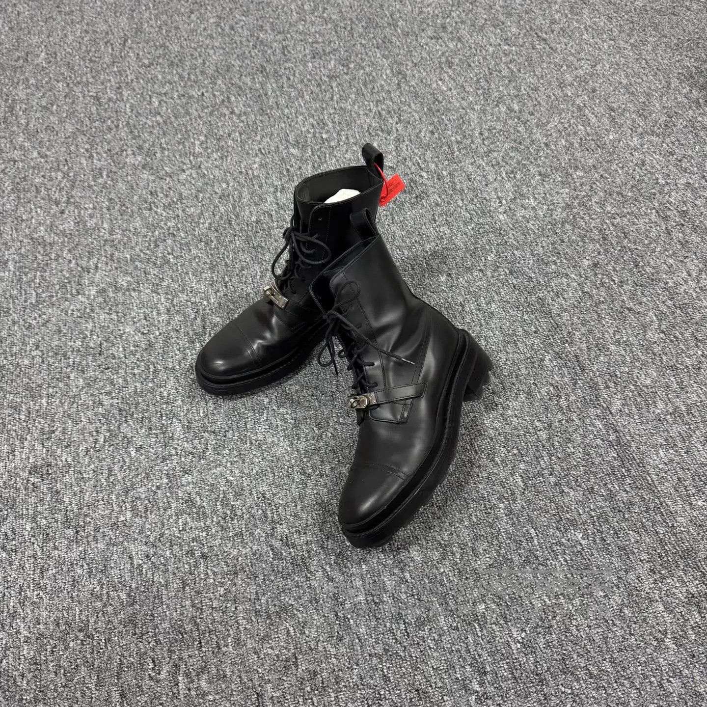 Hermes Hermes Kelly Silver Button Short Boots, Mid-Heeled Boots| Size US 6.5 / IT 36.5 - 1 Thumbnail