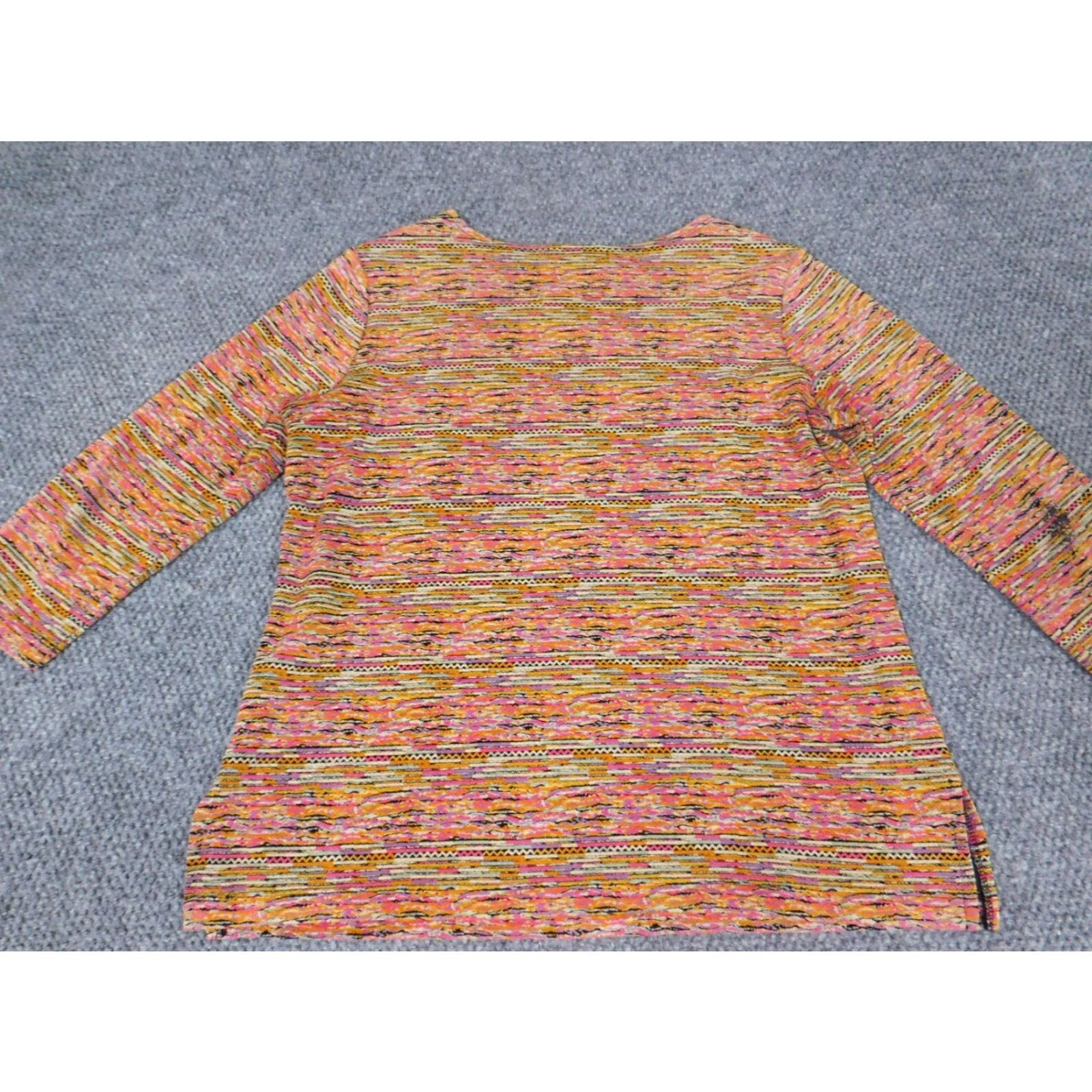 Coldwater Creek Coldwater Creek Womens Large Pink Geometric Pullover Crew Neck Stretch Knit Blouse Shirt Long Sleeve Casual Regular Size L / US 10 / IT 46 - 7 Thumbnail