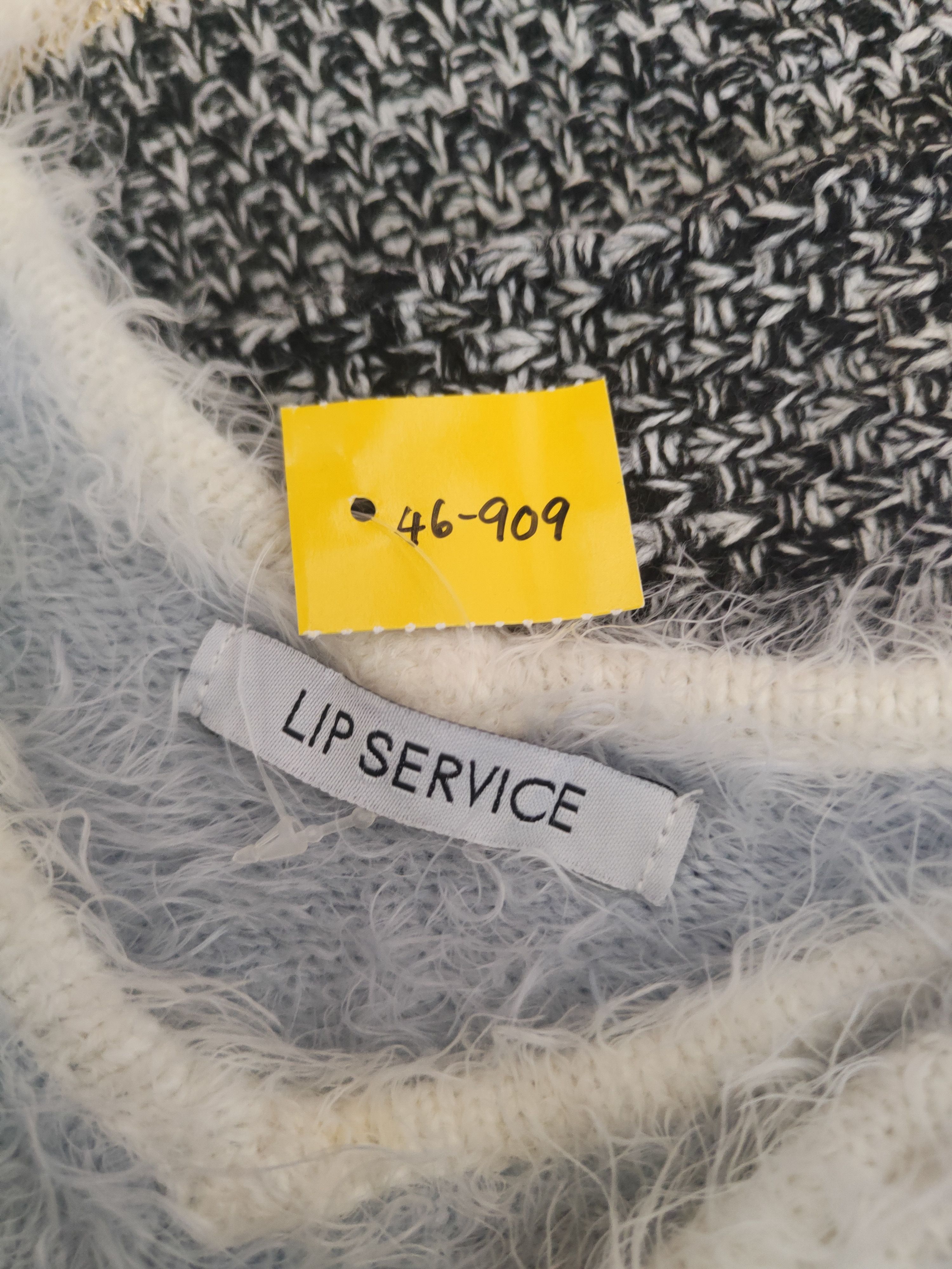 Japanese Brand DL Lip Service White Blue Gray Fur Mohair Knitwear #46-909 Size M / US 6-8 / IT 42-44 - 12 Thumbnail