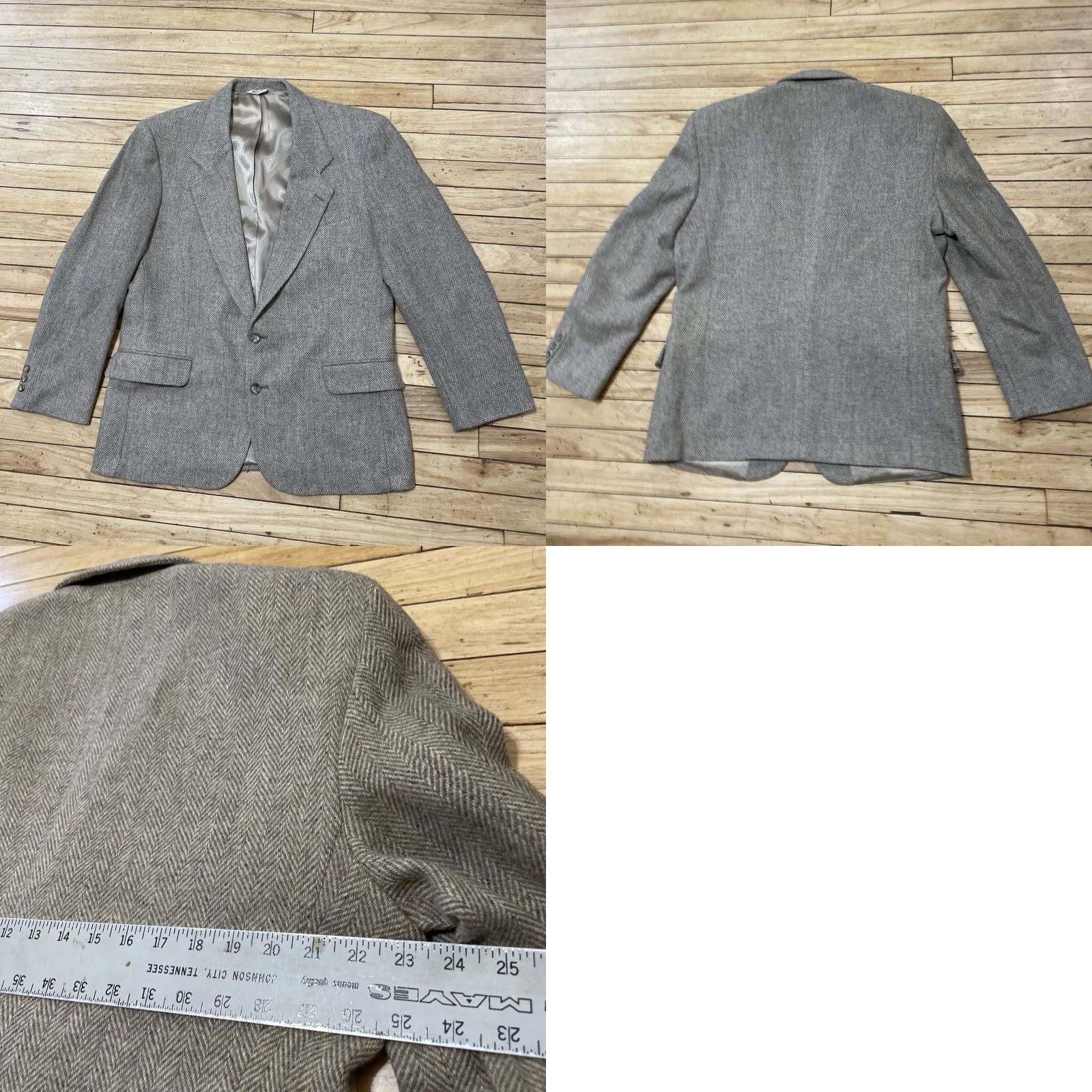 Vintage VINTAGE DELLAPENNA Pure New Wool Tweed Blazer Men 44 USA Brown Wool Tweed 2 Piece Blazer Jacket Mens Regular Fit Notch Lapel Size 44R - 11 Thumbnail