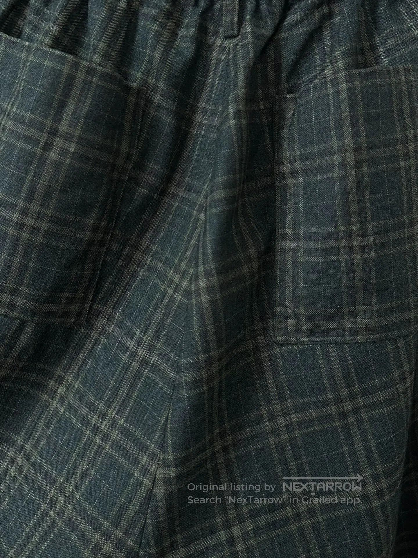 Japanese Brand plaid wool pants with drawstring waist. Size US 26 / EU 42 - 5 Thumbnail