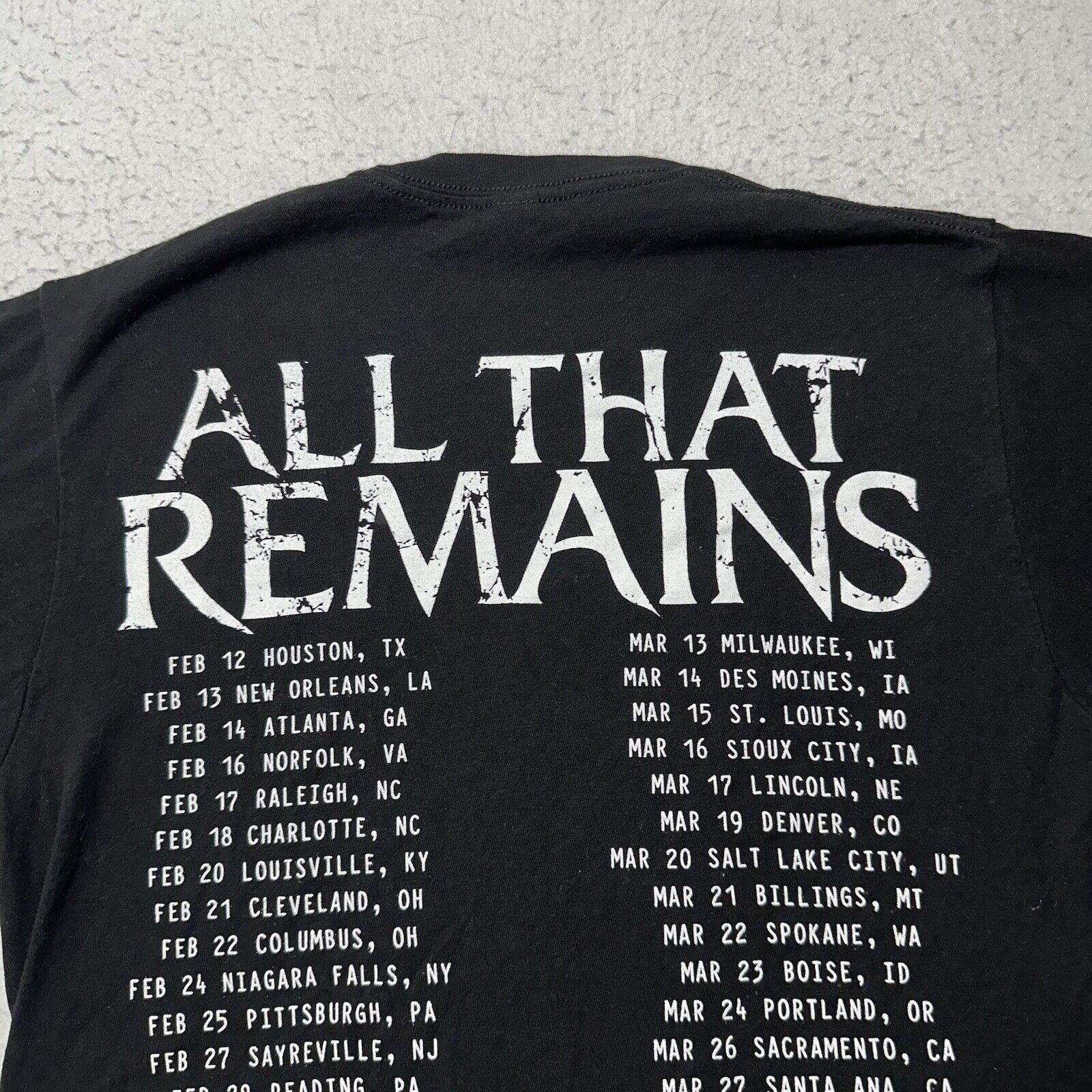 Tultex All That Remains 2019 Tour Medium Black Graphic Band T Shirt Size US M / EU 48-50 / 2 - 10 Thumbnail