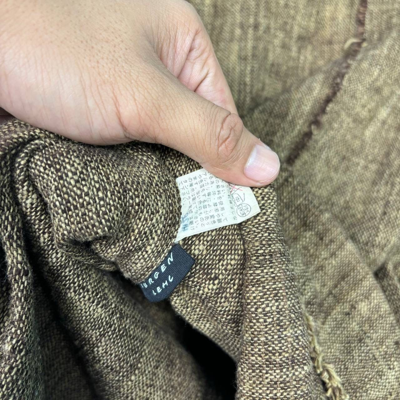 Japanese Brand Jurgen Lehl Brown Wool Tweed Coat Hand Woven Car Coat Jacket Size M / US 6-8 / IT 42-44 - 5 Thumbnail