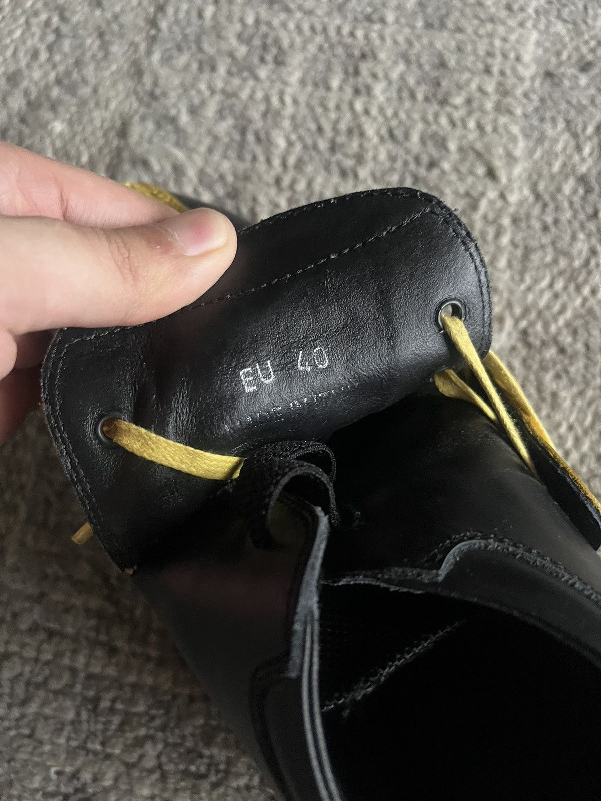 Kiko Kostadinov Kiko Kostadinov Men's Black And Yellow Haidu Leather Shoes Size US 7 / EU 40 - 7 Thumbnail