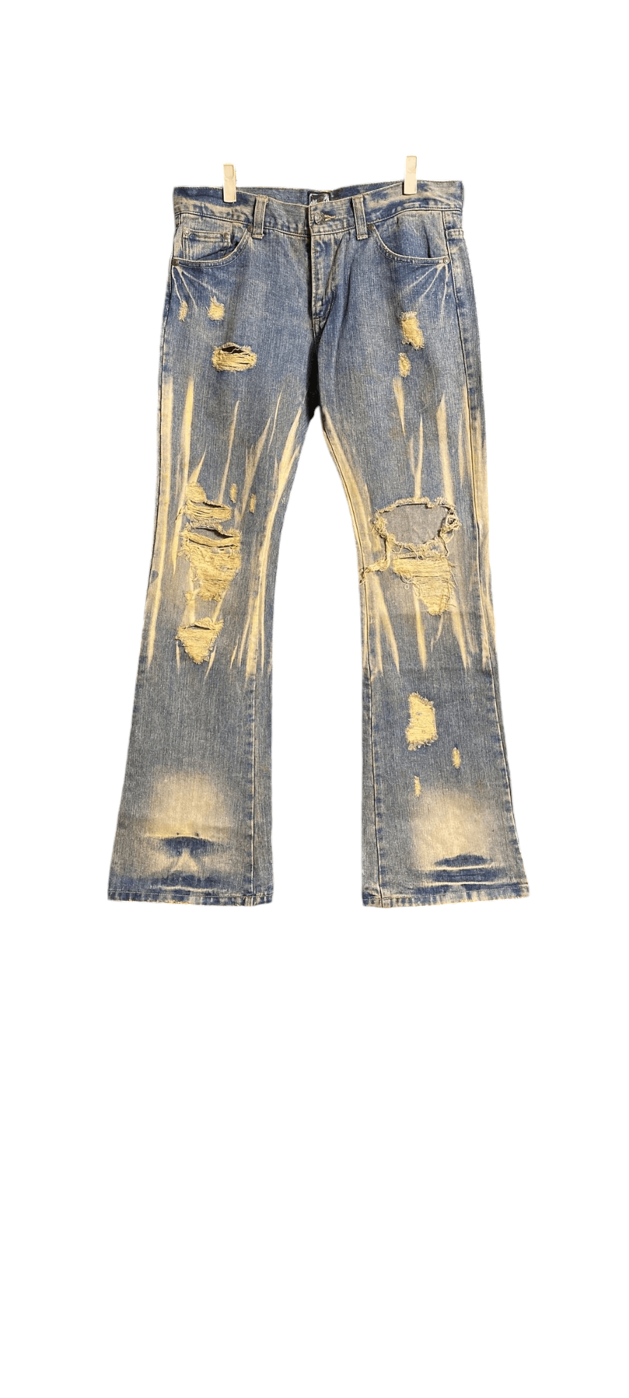 If Six Was Nine × Japanese Brand × Le Grande Bleu (L.G.B.) 2000s Japanese flare ripped jeans Size US 32 / EU 48 - 1 Thumbnail