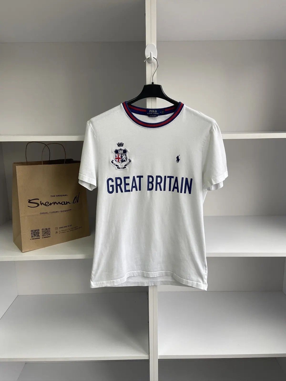 Polo Ralph Lauren × Vintage Polo Ralph Lauren Great Britain vintage t-shirt tee Size US M / EU 48-50 / 2 - 1 Thumbnail