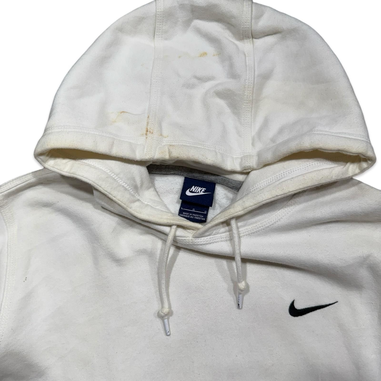 Nike Nike White Pullover Swoosh Check Logo Hoodie Size US L / EU 52-54 / 3 - 3 Thumbnail