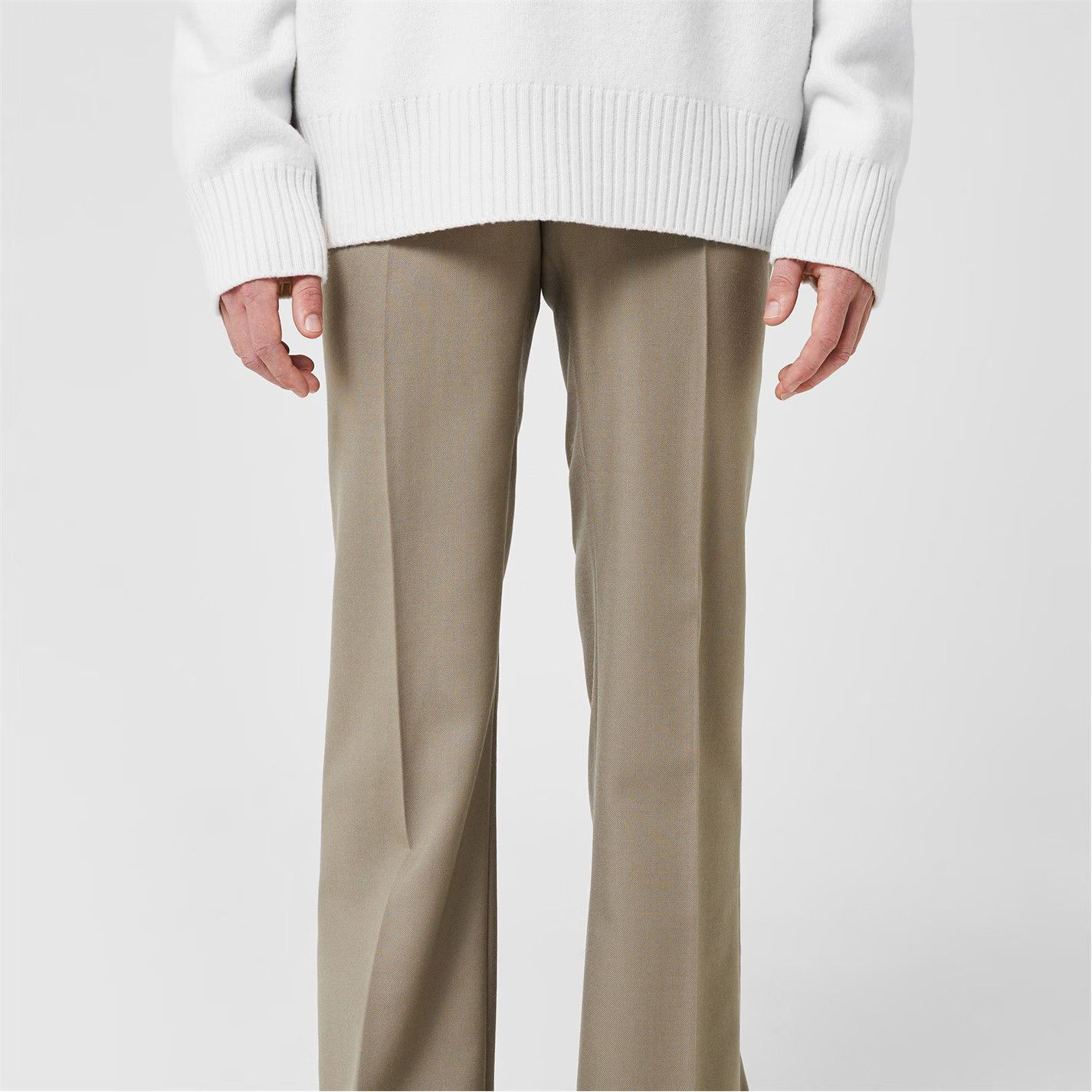 AMI o1g2r1mq0326 High Waist Large Trousers in Taupe Size US 36 / EU 52 - 4 Thumbnail