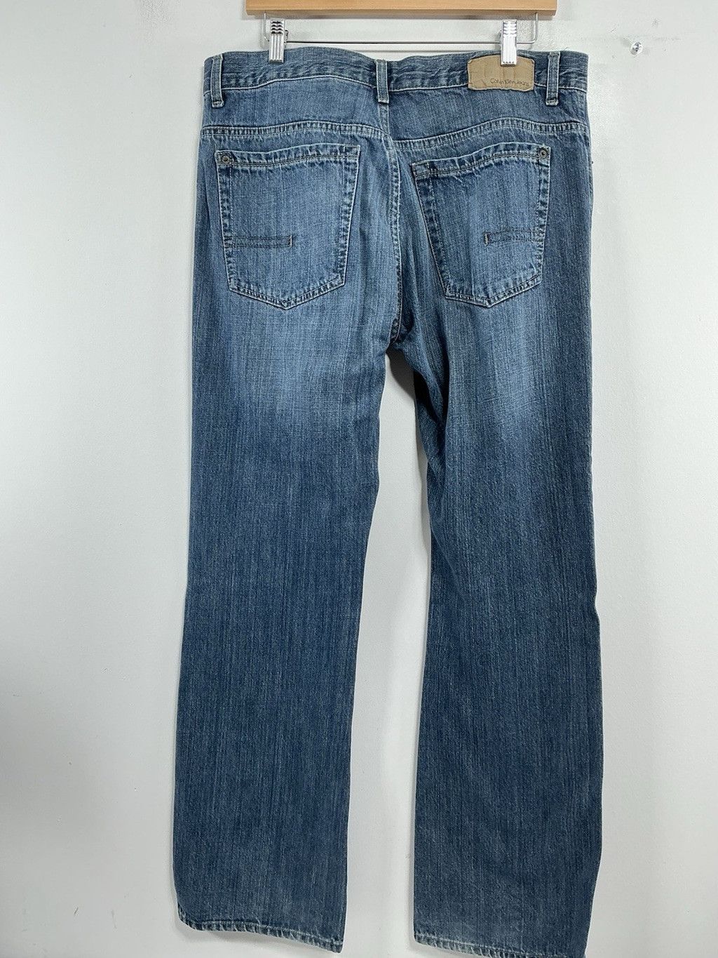 Calvin Klein Men's Calvin Klein Bootcut Distressed Straight Blue Jeans 34 Size US 34 / EU 50 - 2 Thumbnail