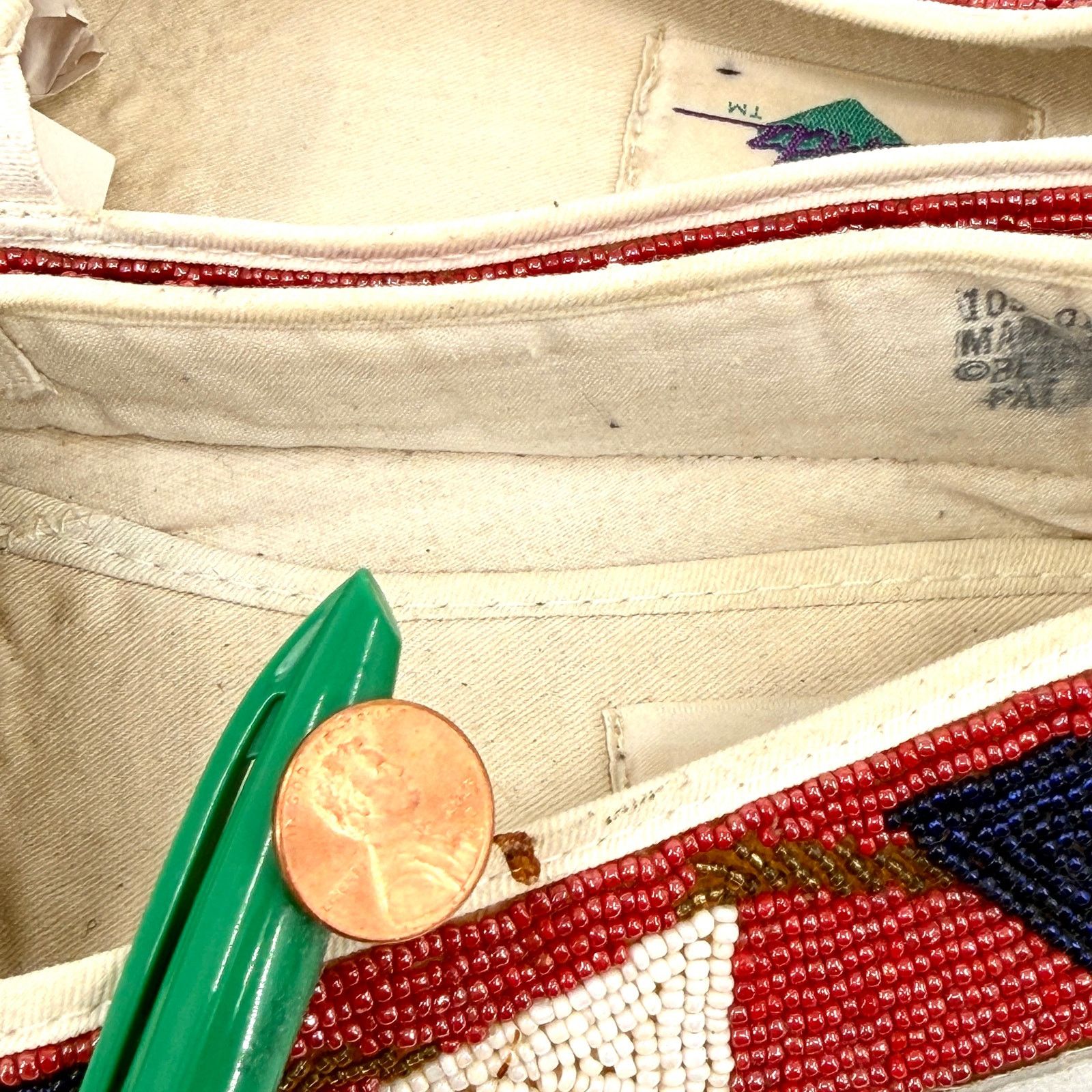 Vintage Vintage 80s Beadz Nautical Beaded Red Canvas Slip On Shoes Size US 9 / IT 39 - 10 Thumbnail