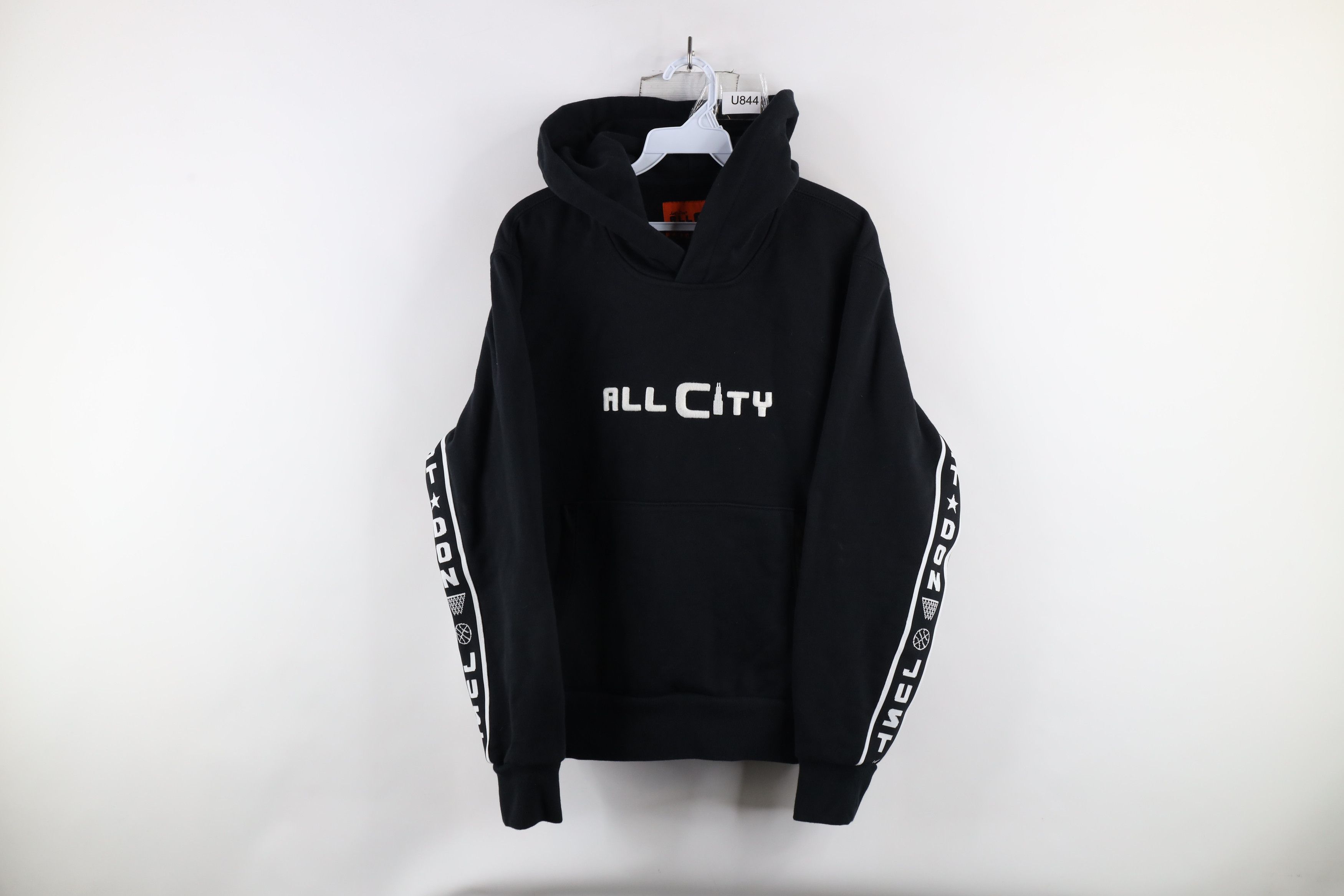Vintage Just Don All City Out Taped Logo Heavyweight Hoodie Black Size S / US 4 / IT 40 - 1 Thumbnail