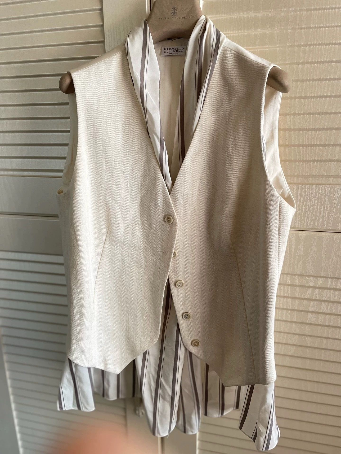 Brunello Cucinelli Brunello Cucinelli Silk Scarf Layered Vest - dmc Size US XL / EU 56 / 4 - 1 Thumbnail