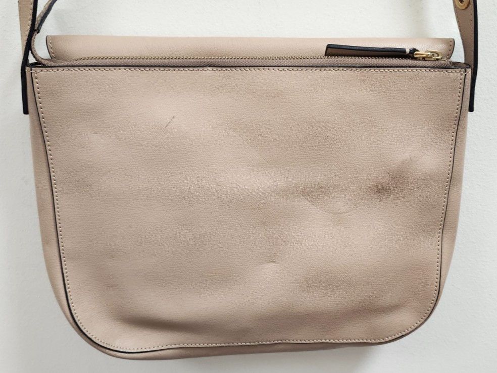 Marni Marni Beige Leather Pushlock Saddle Shoulder Crossbody Bag Size ONE SIZE - 8 Thumbnail