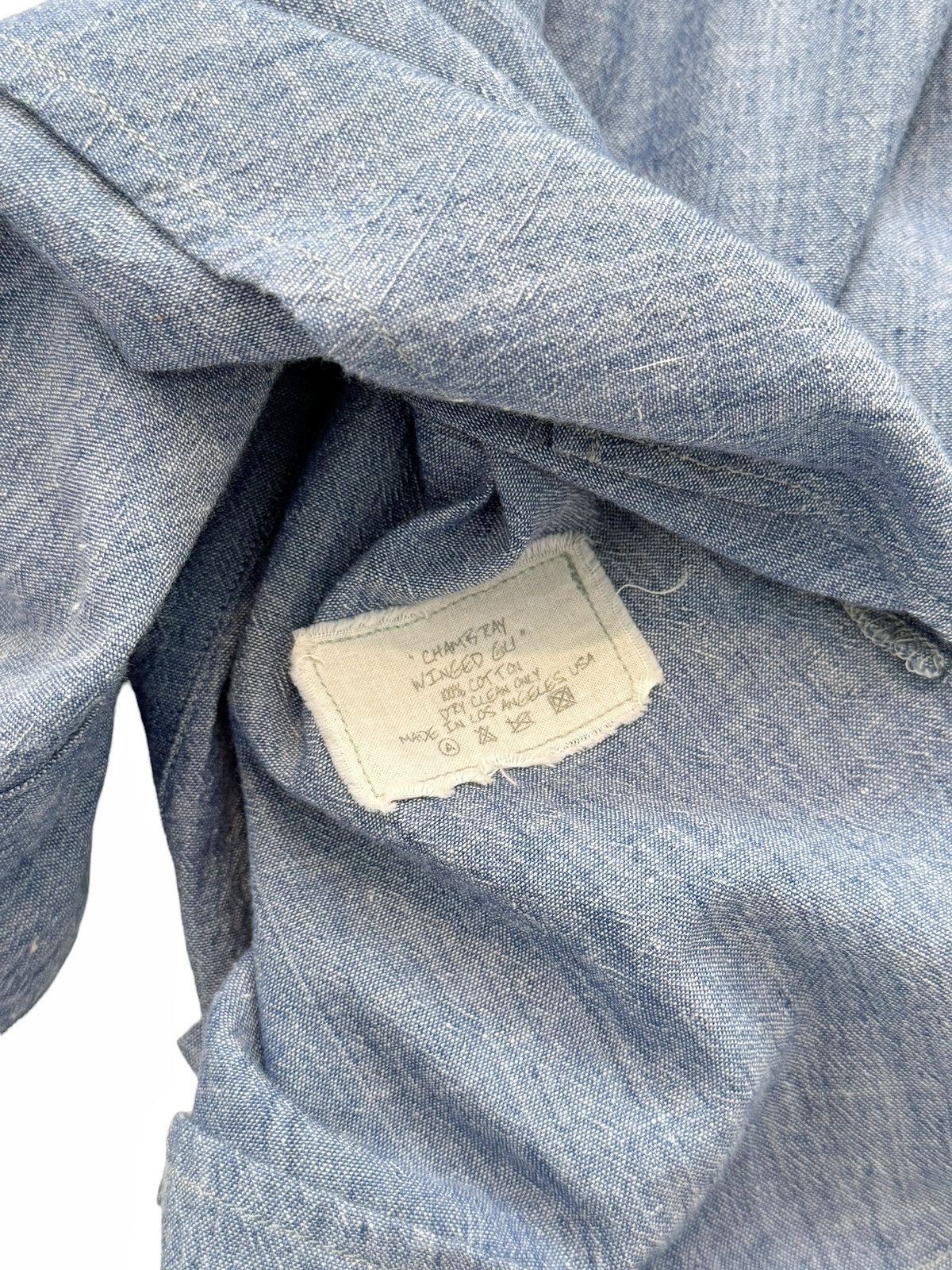 Greg Lauren Chambray Winged GL1 Studio Shirt Linen Size US S / EU 44-46 / 1 - 5 Thumbnail
