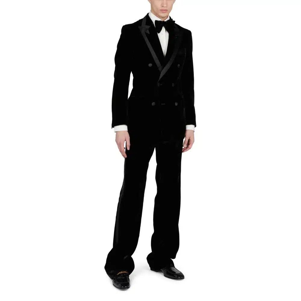Tom Ford o1loc1c0226 PEAWT8 Compact Velvet Tuxedo Trousers in Black Size US 34 / EU 50 - 1 Thumbnail