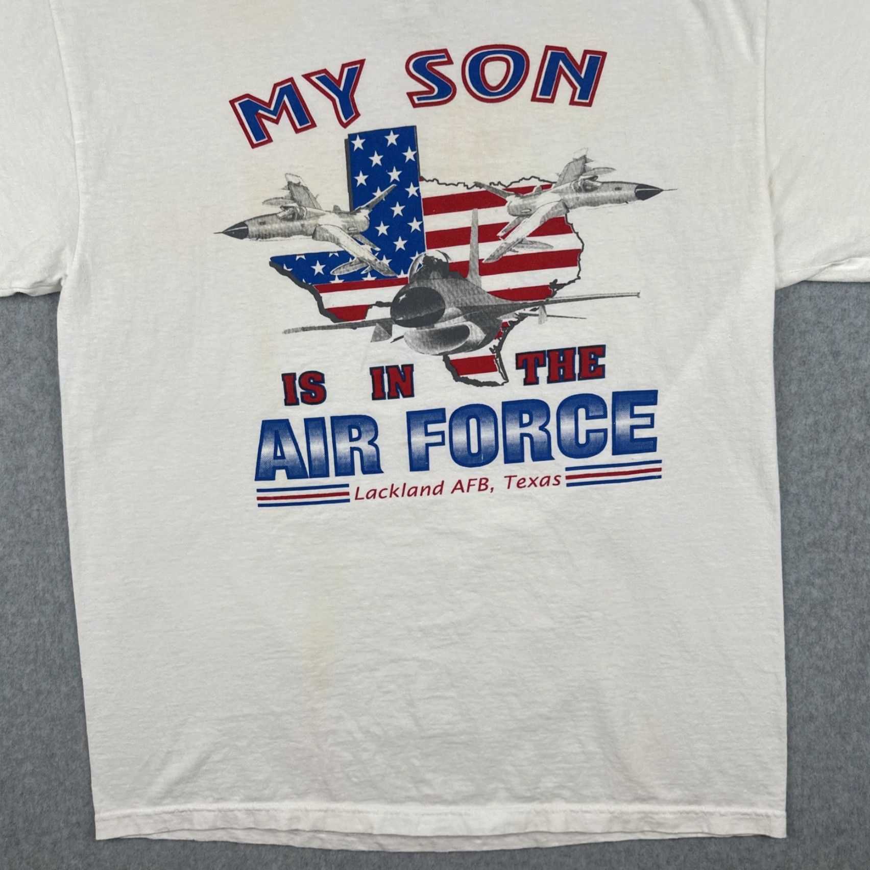 Anvil VINTAGE Anvil Mens Short Sleeve T Shirt White 90s Military Lackland AFB Texas USA Tee Shirts Mens Size US M / EU 48-50 / 2 - 4 Thumbnail